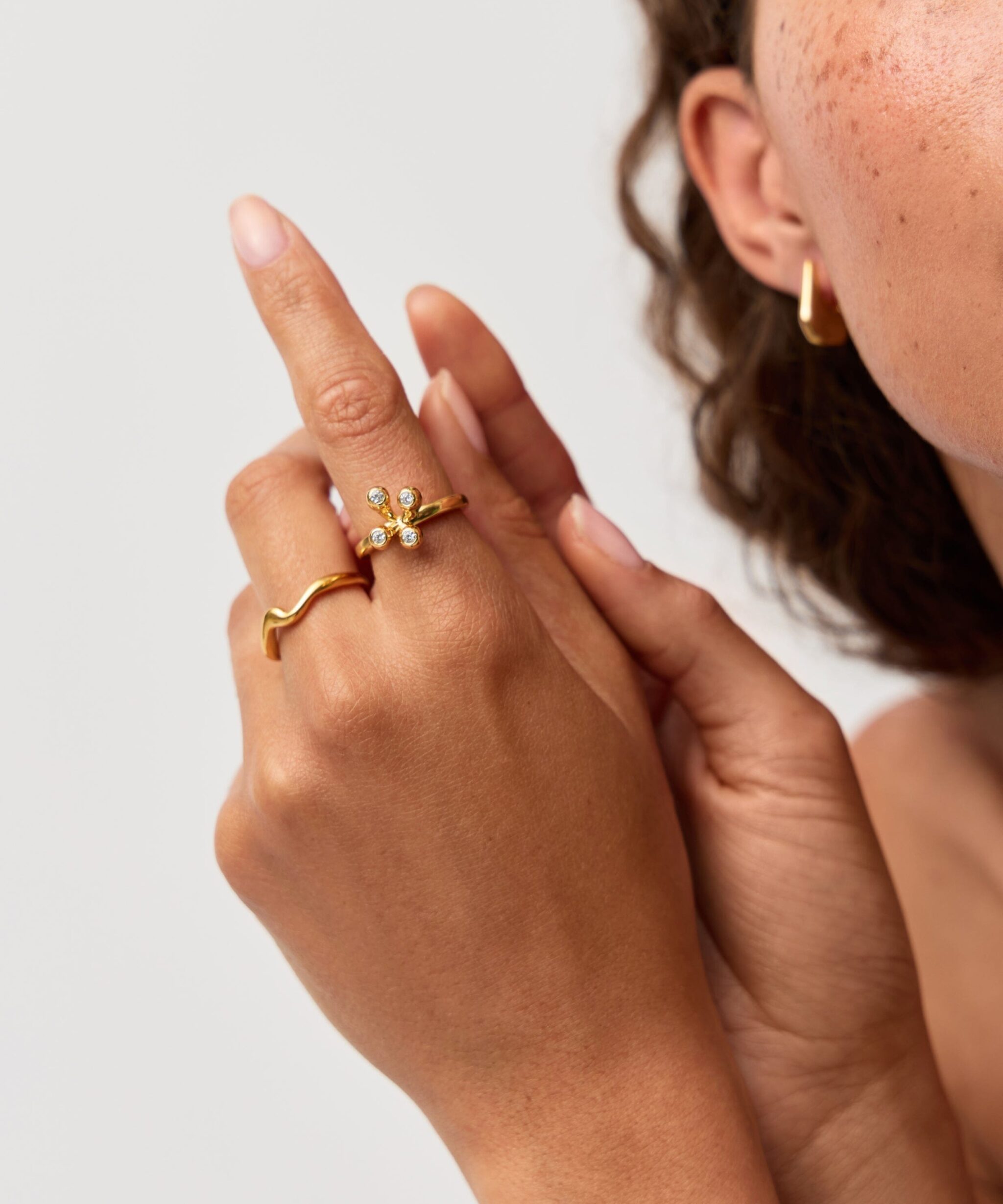 Alternative view of Atom Ring | 18ct Gold Vermeil