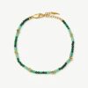 Beaded Gemstone Bracelet | 18ct Gold Plated/Mojito Green