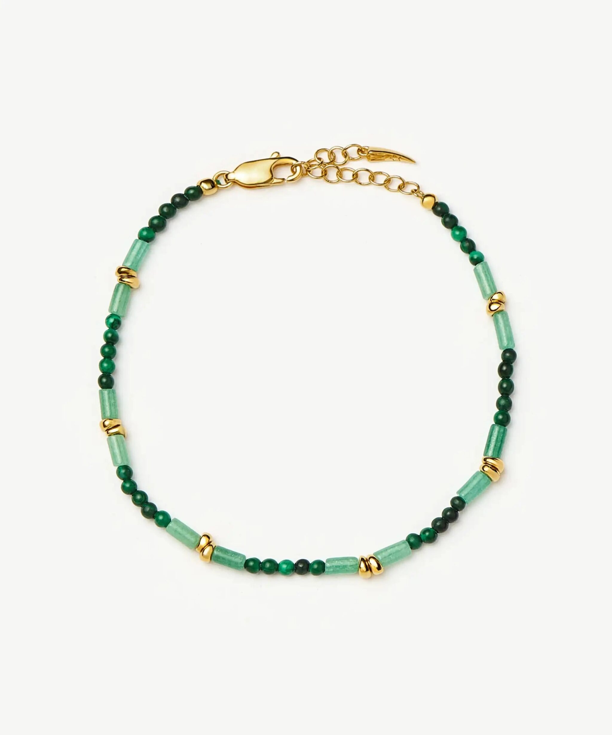 Beaded Gemstone Bracelet | 18ct Gold Plated/Mojito Green
