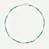 Beaded Gemstone Choker | Silver Plated/Lagoon Blue