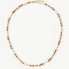 Beaded Gemstone & Pearl Short Necklace | 18ct Gold Plated/Paloma Pink