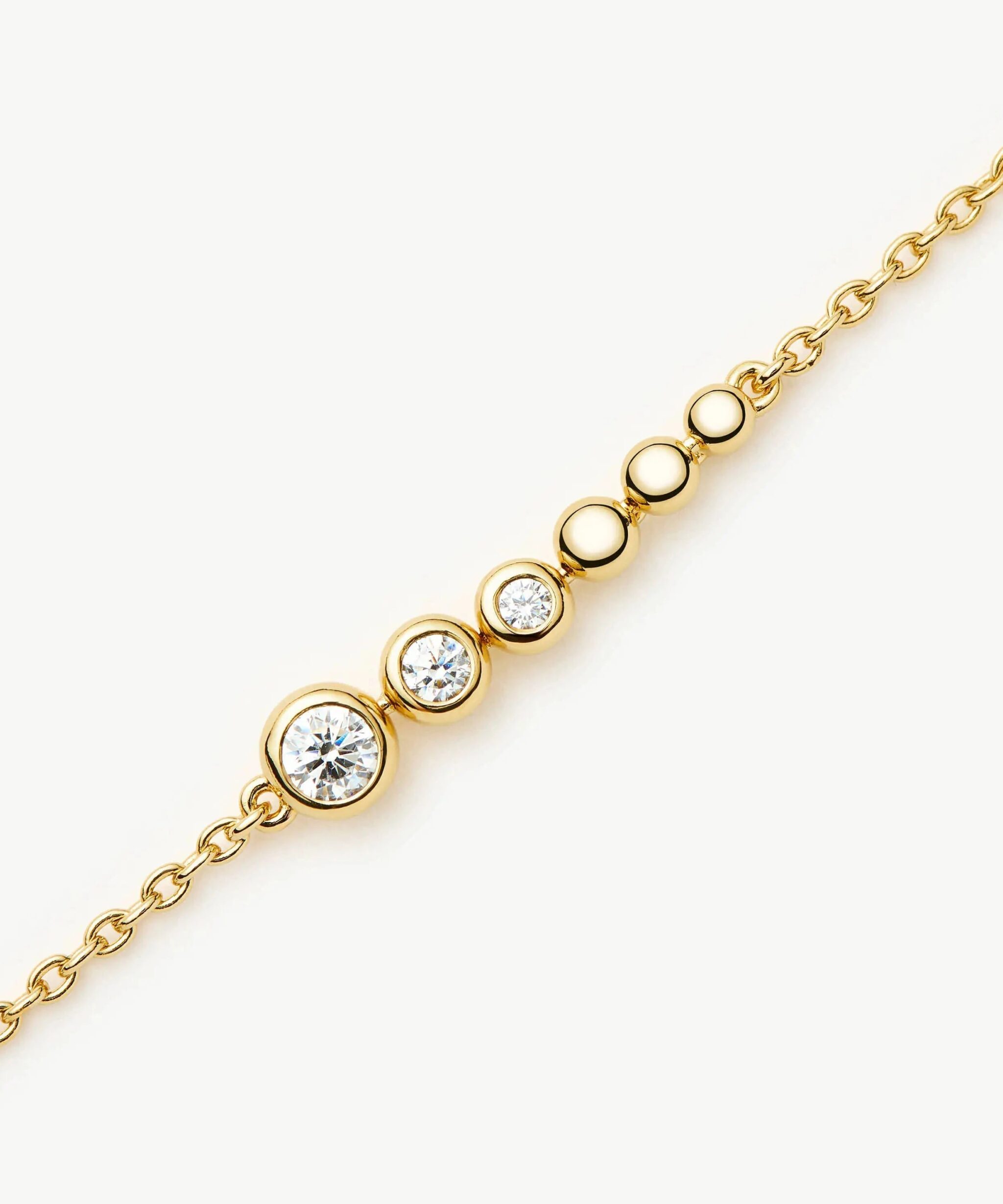 Beaded Stone Chain Bracelet | 18ct Gold Plated