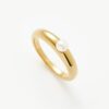 Button Pearl Classic Stacking Ring | 18ct Gold Vermeil/Pearl