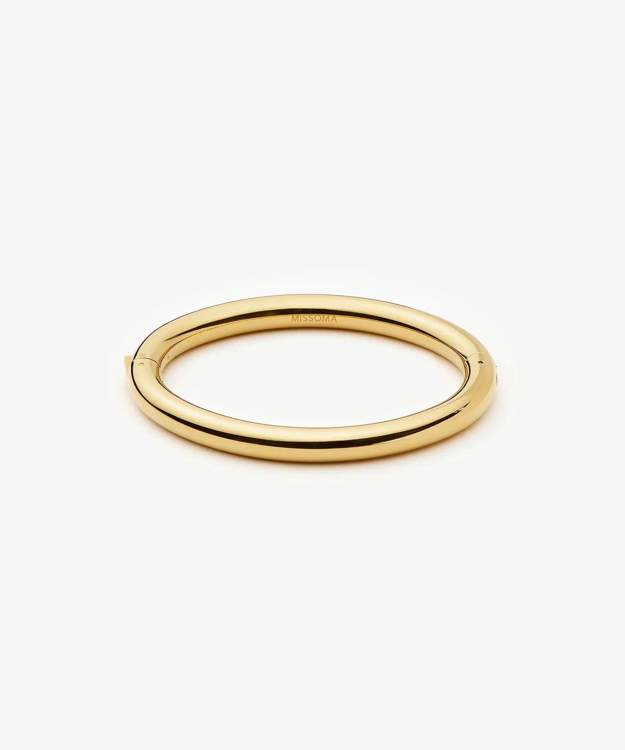 Chunky Round Hinged Bangle | 18ct Gold Plated