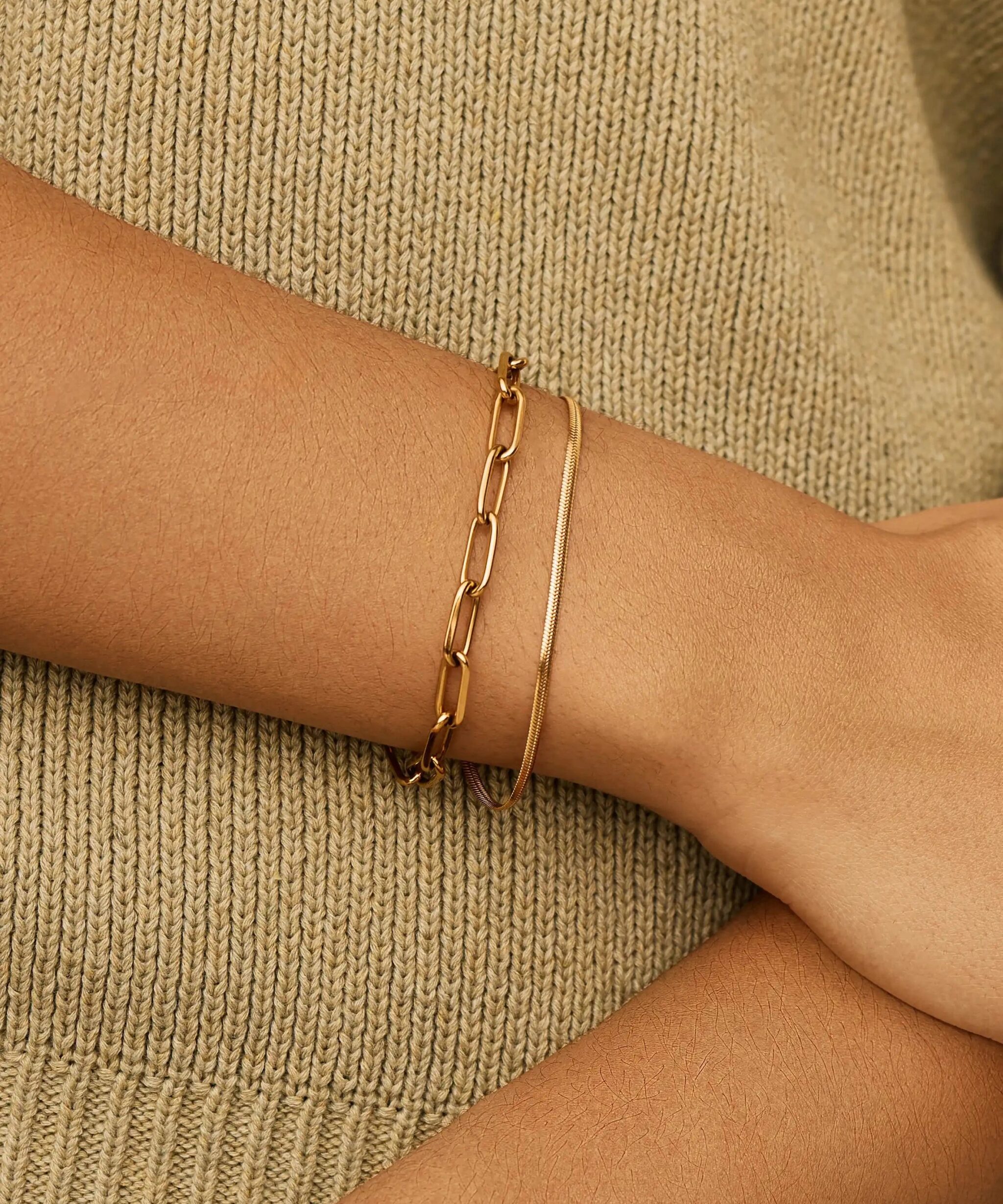 Alternative view of Classic Paperclip Chain Bracelet | 18ct Gold Plated