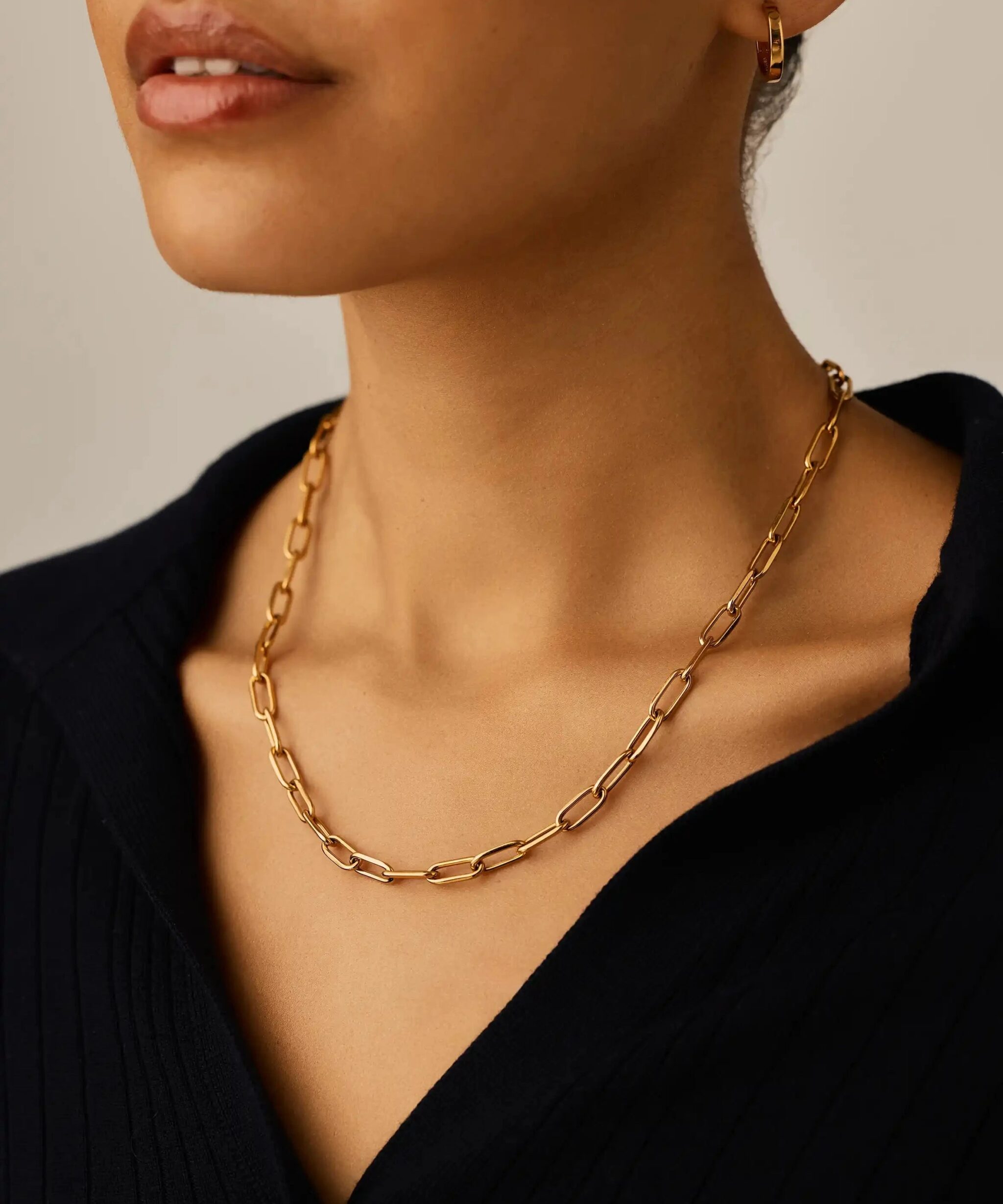 Alternative view of Classic Paperclip Chain Necklace | 18ct Gold Plated