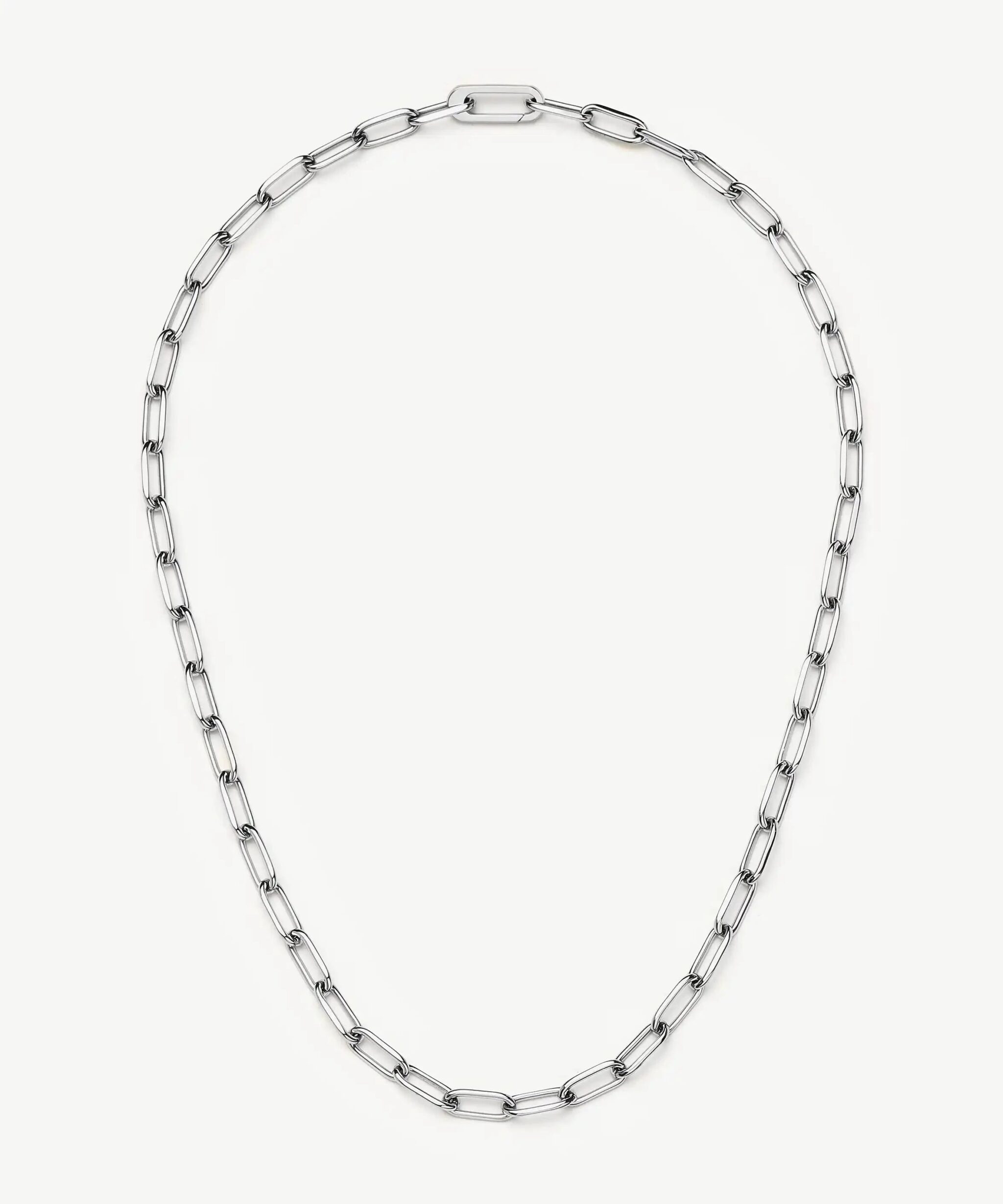 Classic Paperclip Chain Necklace | Platinum Plated