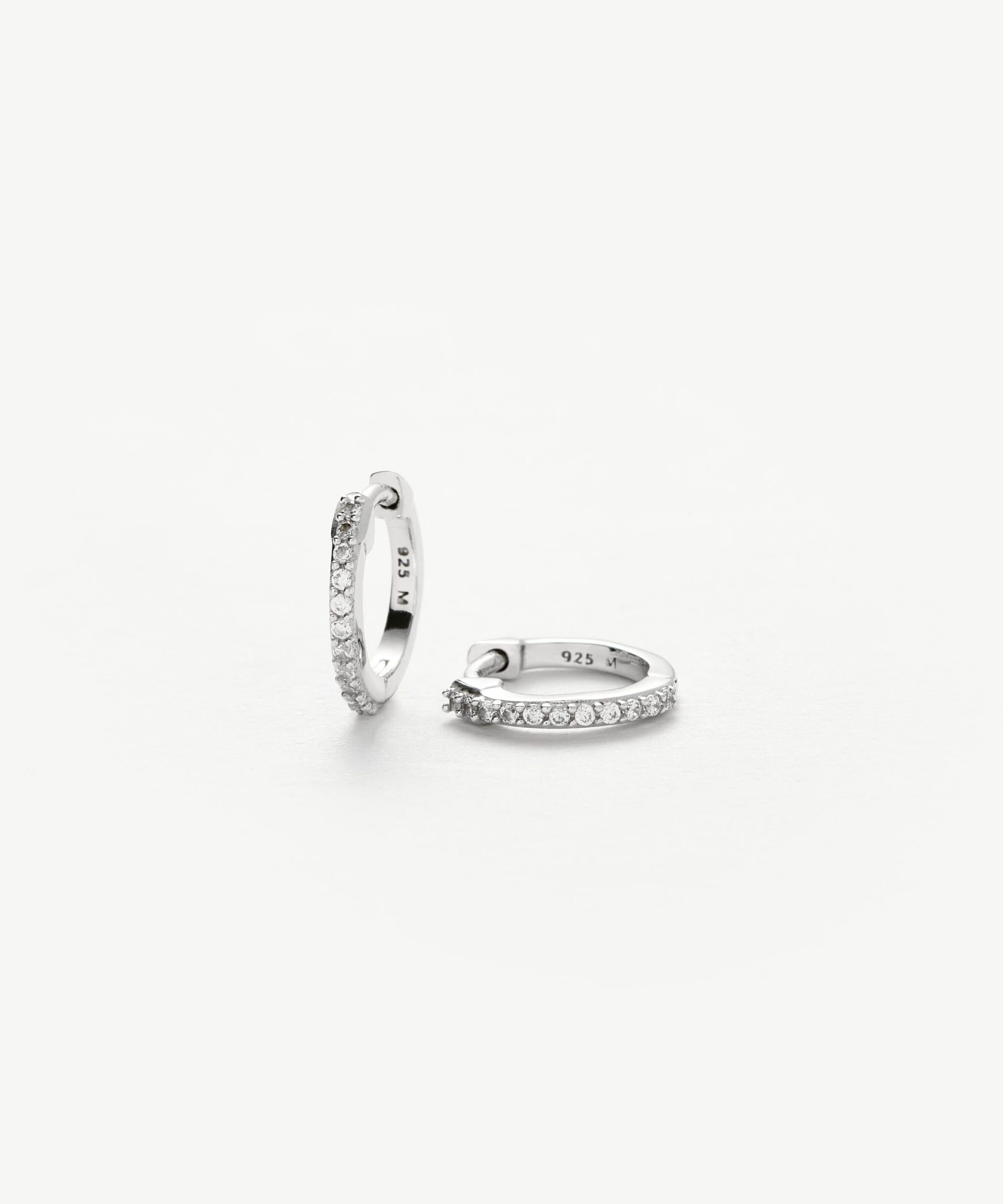 Classic Pave Huggies | Sterling Silver/Cubic Zirconia