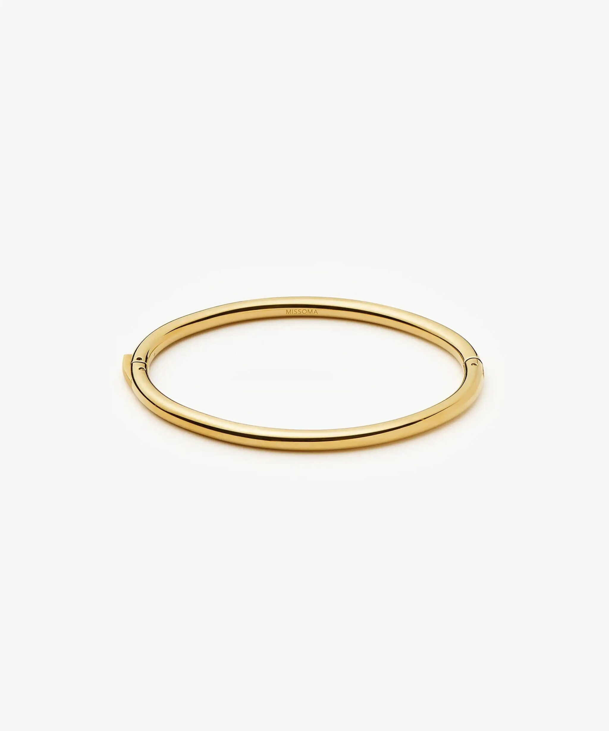 Classic Round Hinged Bangle | 18ct Gold Plated
