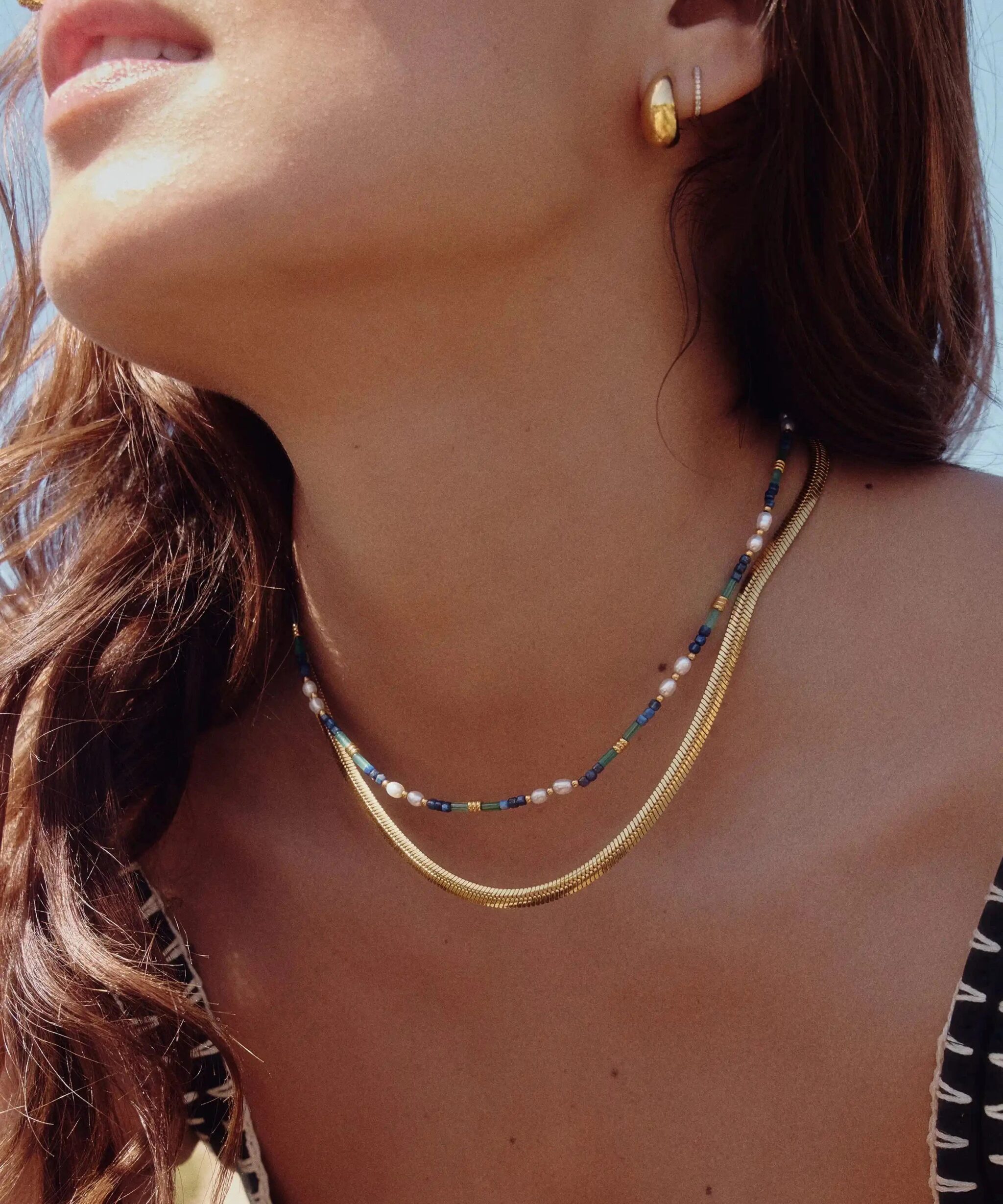 Alternative view of Classic Snake Chain Necklace | 18ct Gold Plated
