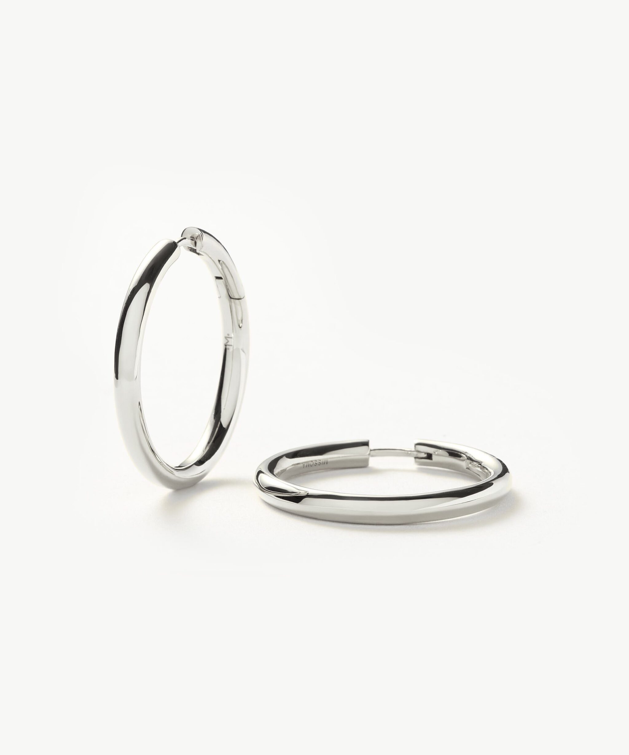 Classic Tunnel Medium Hoop Earrings | Silver Plated