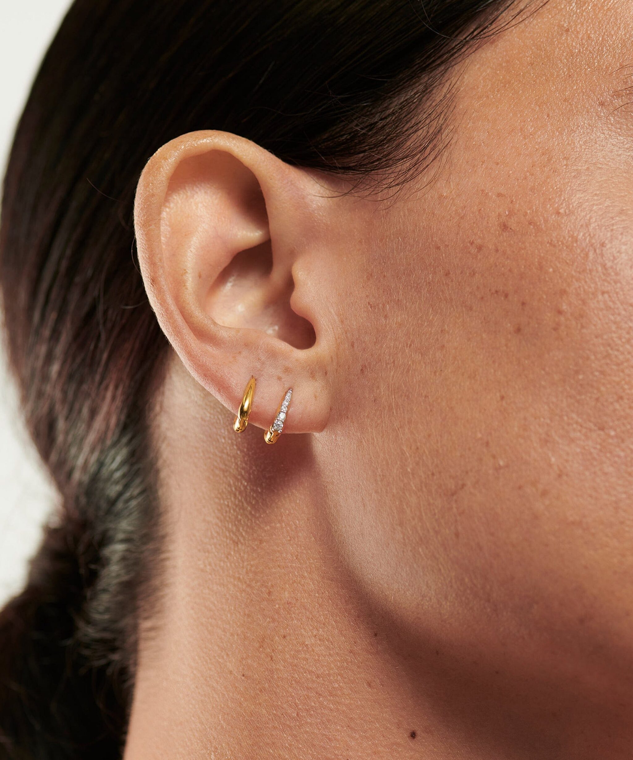Alternative view of Claw Huggies | 18ct Gold Vermeil