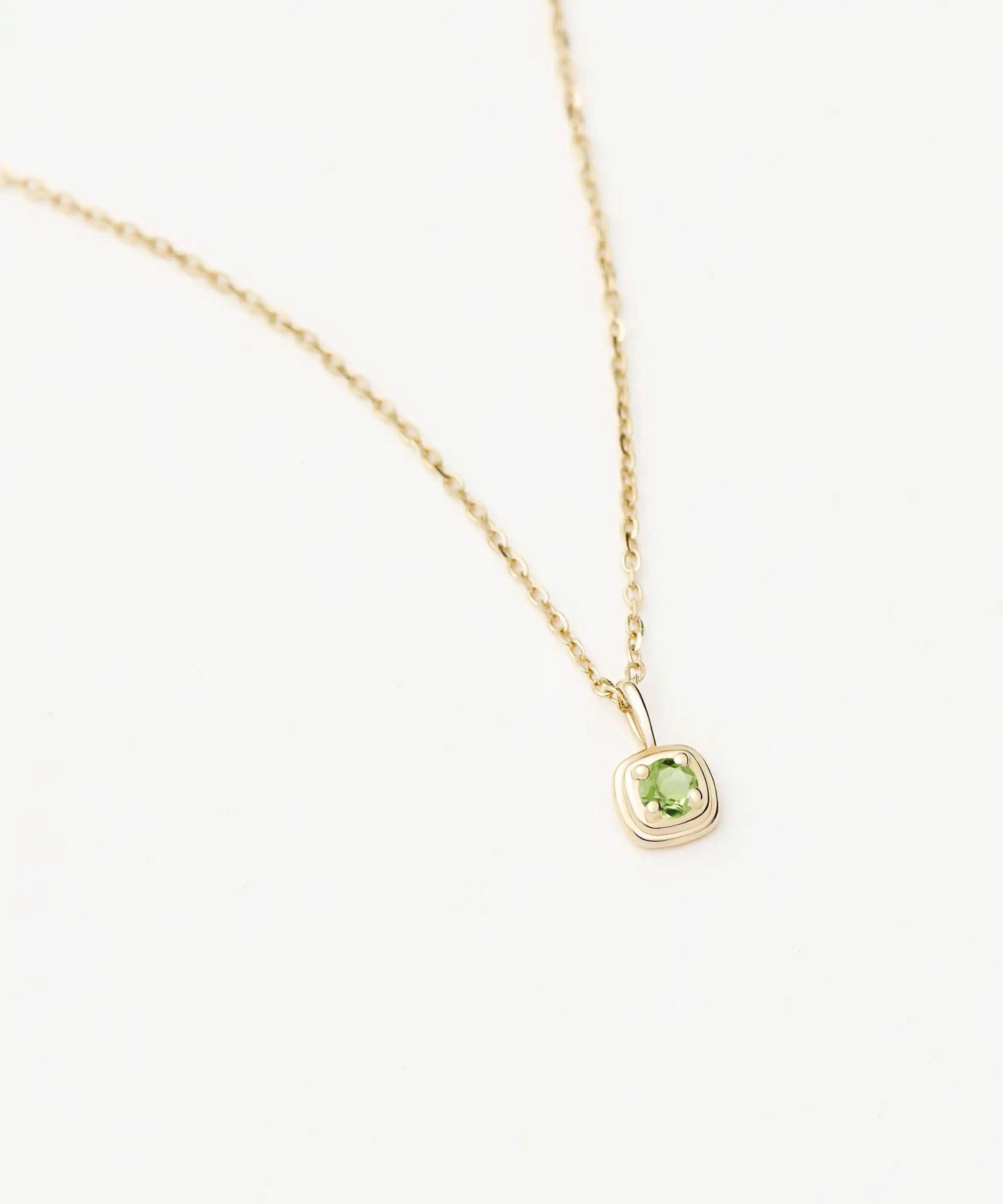 Solid Gold August Birthstone Pendant Necklace | 14ct Solid Gold/Peridot