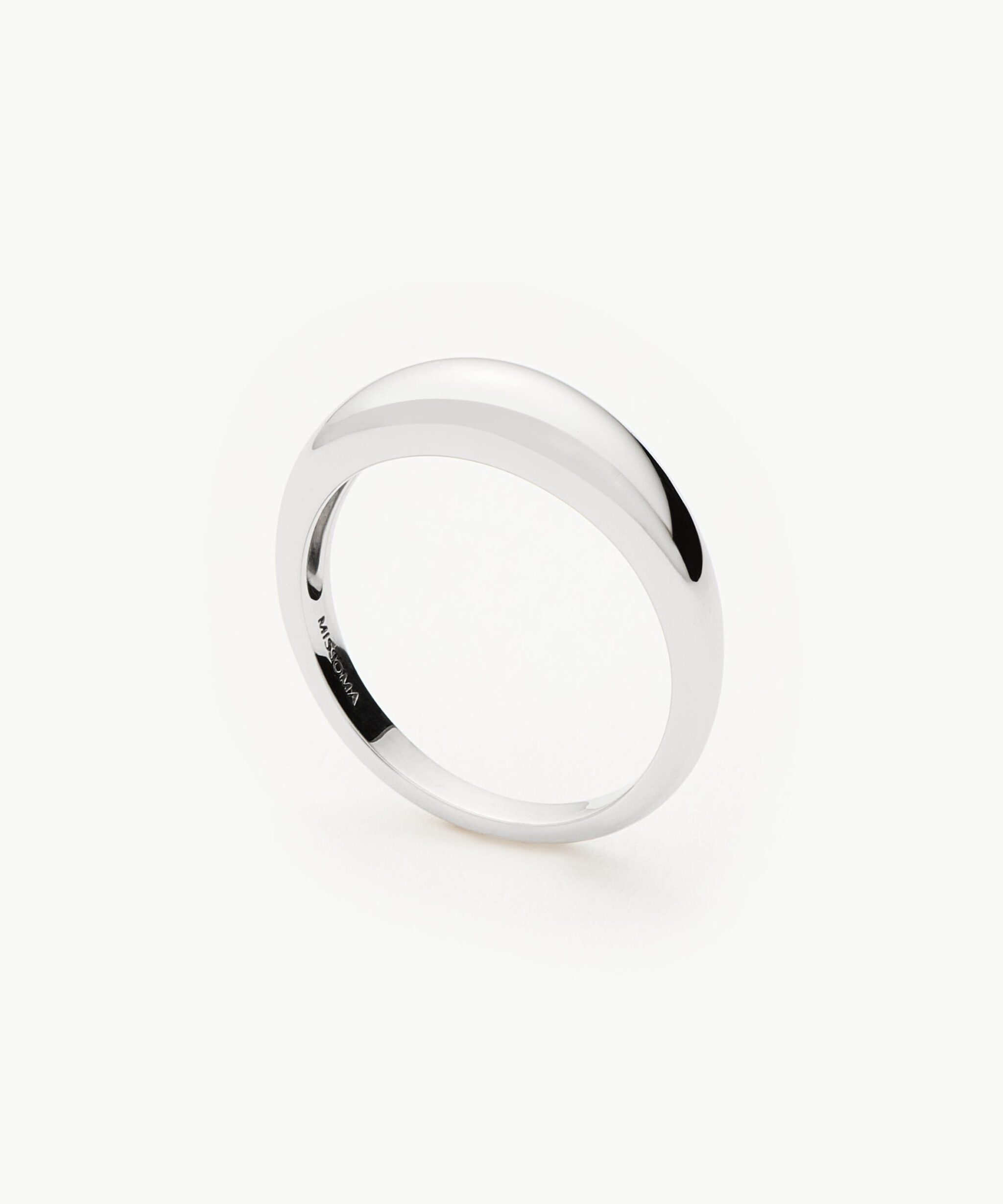 Solid Gold Classic Dome Ring | 14ct Solid White Gold