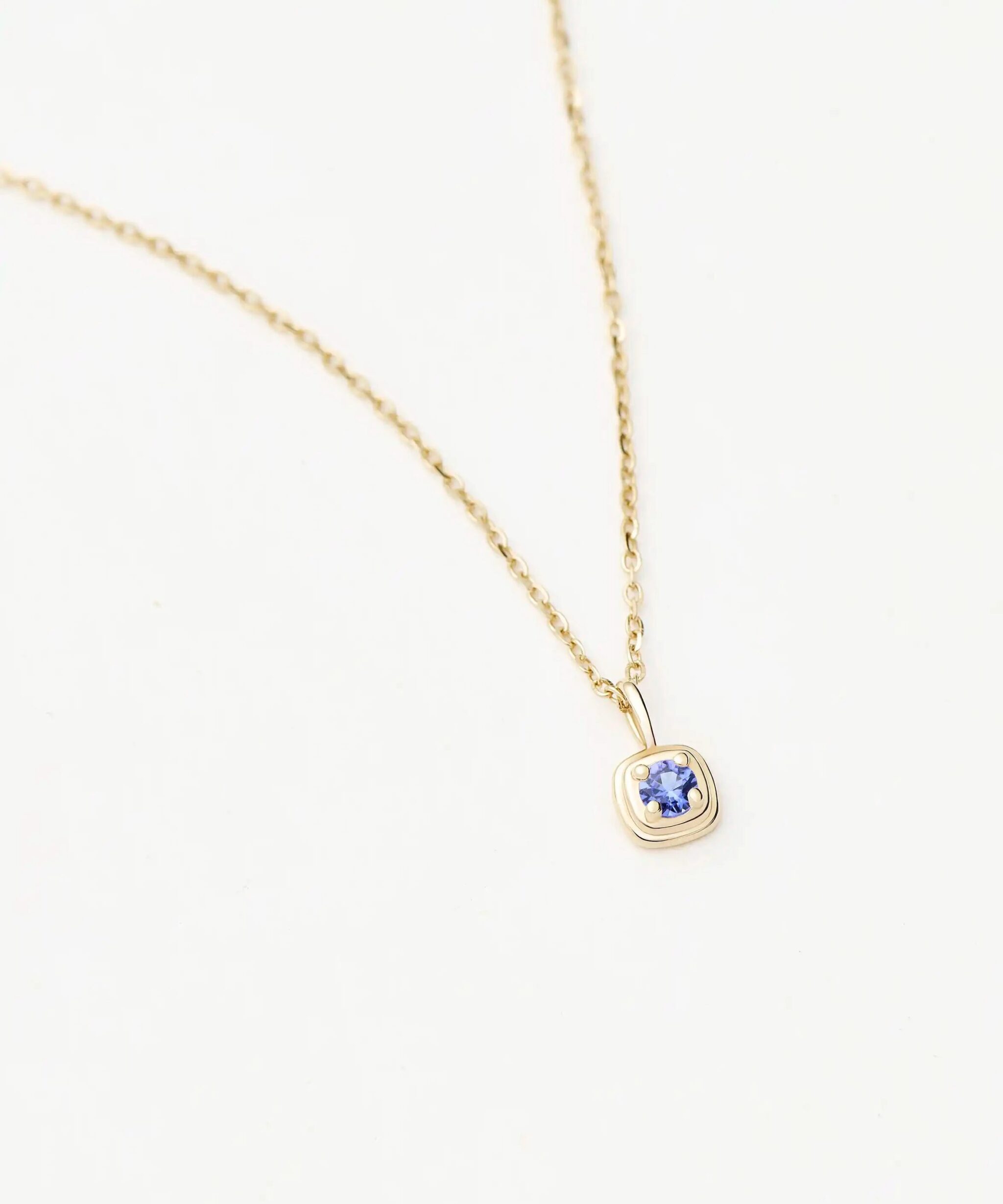 Solid Gold December Birthstone Pendant Necklace | 14ct Solid Gold/Tanzanite