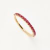 Solid Gold Half Eternity Ruby Ring | 14ct Solid Gold/Ruby