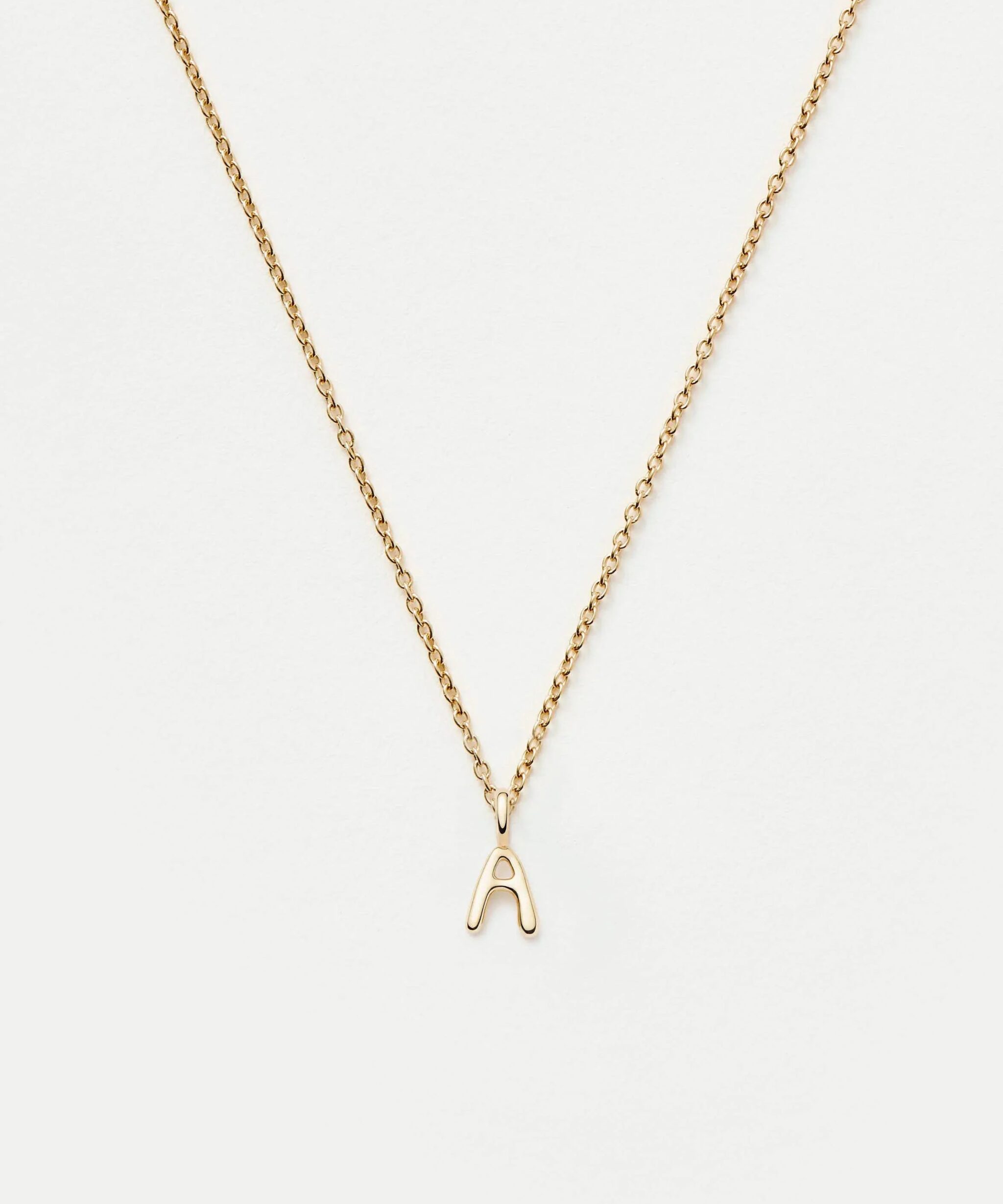 Solid Gold Initial Mini Pendant Necklace - A | 14ct Solid Gold