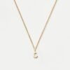 Solid Gold Initial Mini Pendant Necklace - C | 14ct Solid Gold