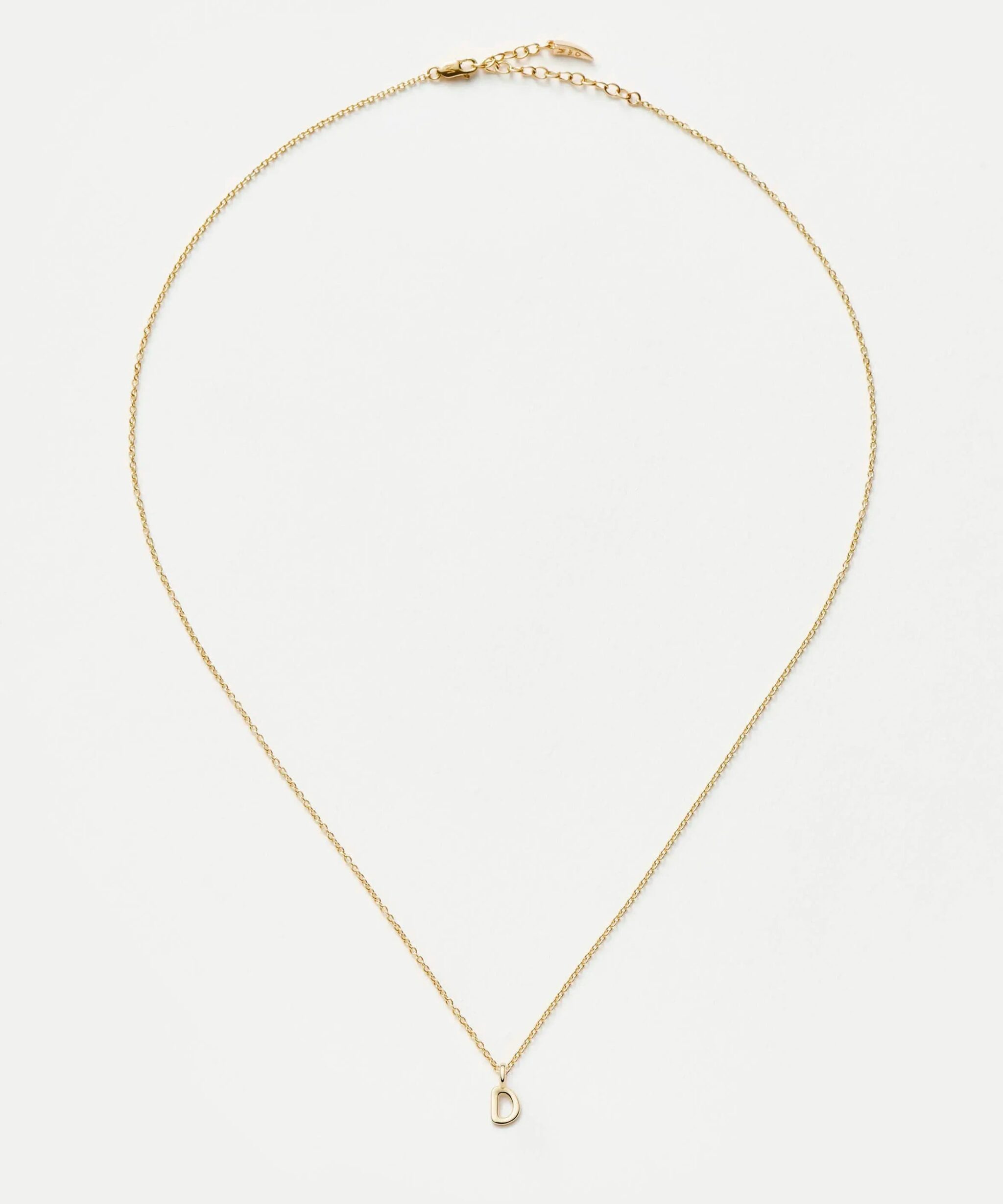 Alternative view of Solid Gold Initial Mini Pendant Necklace - D | 14ct Solid Gold