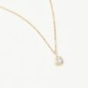 Solid Gold June Birthstone Pendant Necklace | 14ct Solid Gold/Rainbow Moonstone