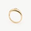 Solid Gold Single Diamond Classic Dome Ring | 14ct Solid Gold/Diamond