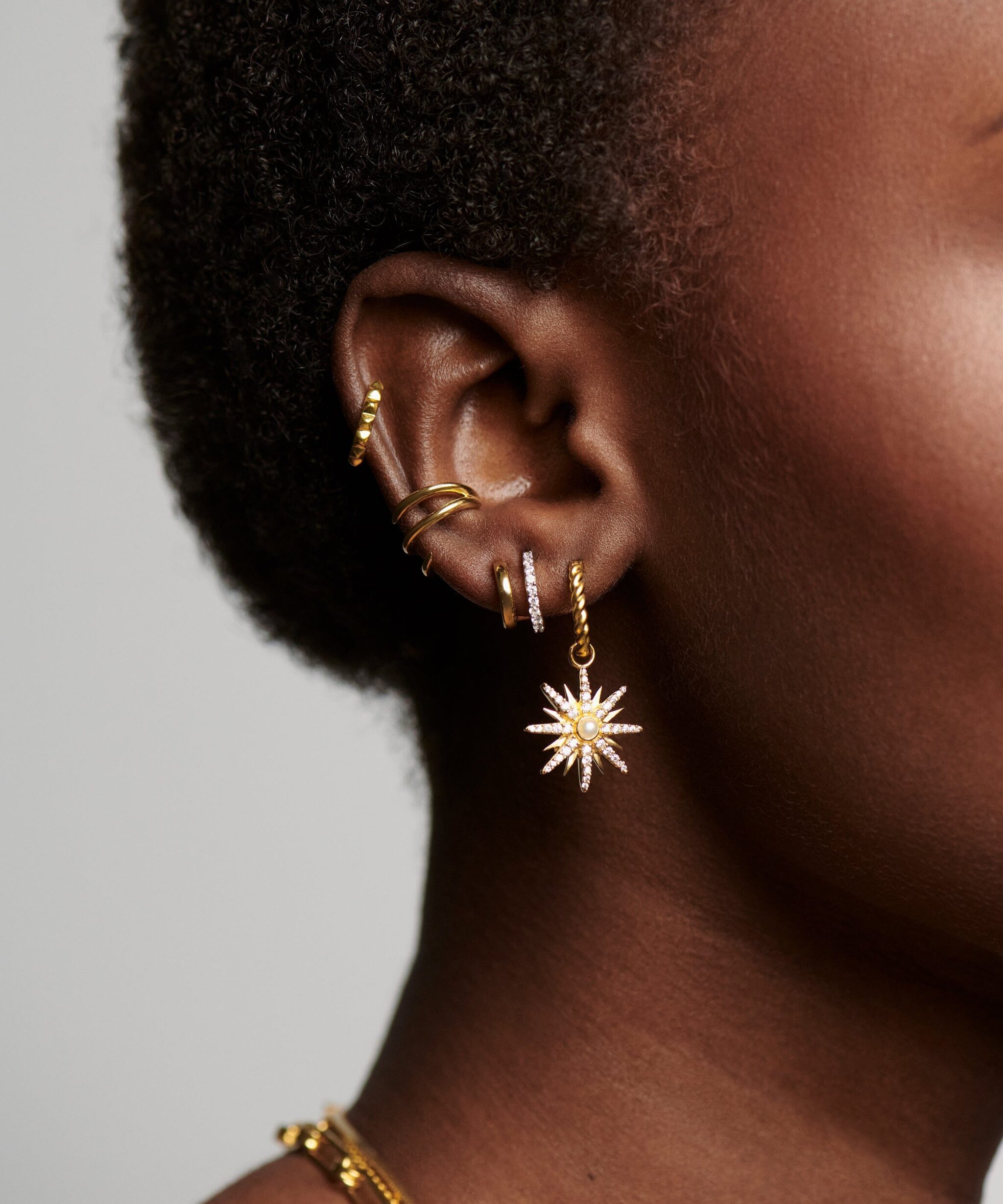 Alternative view of Harris Reed Moonlight Charm Hoop Earrings