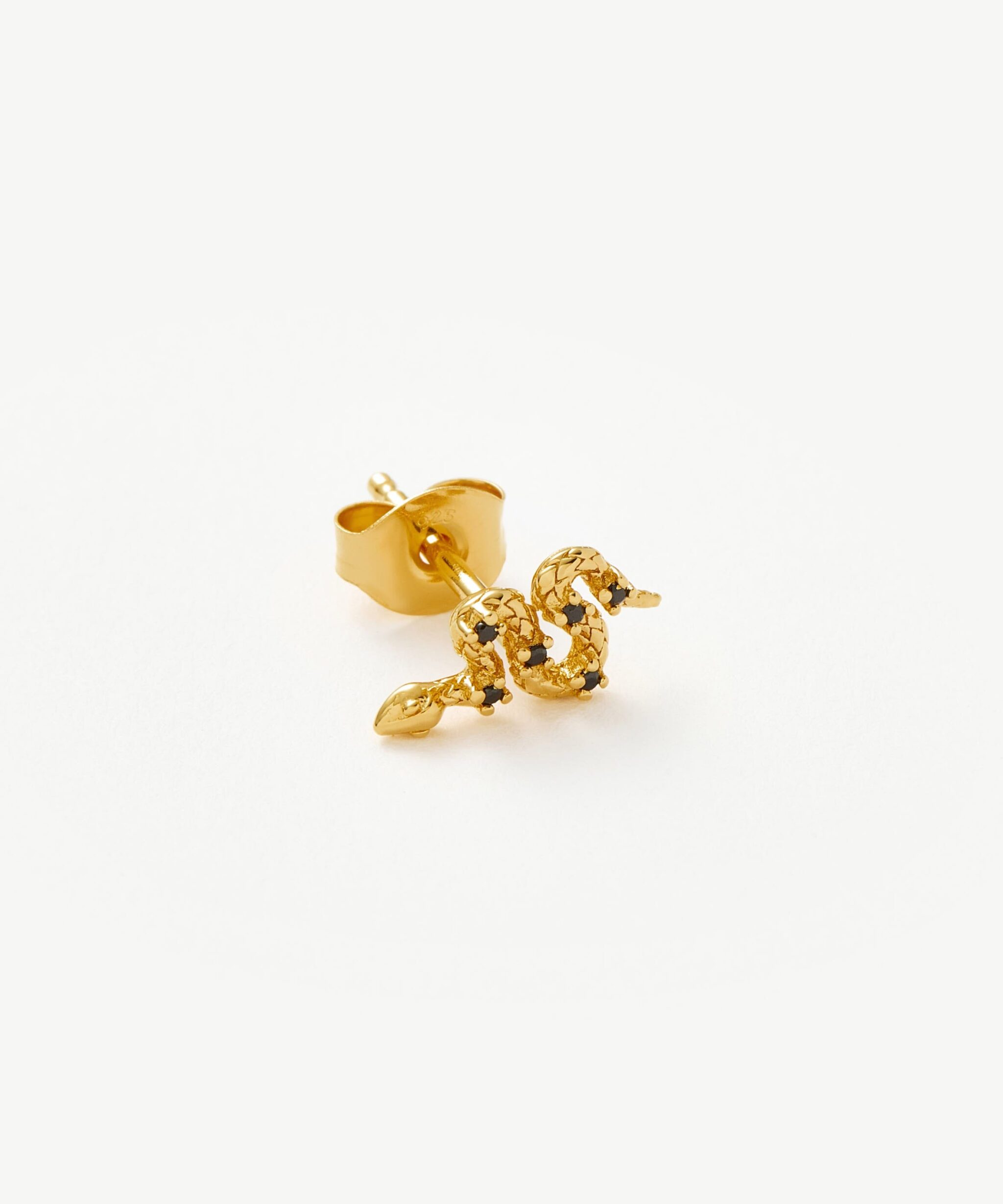 Harris Reed Serpent Single Stud Earring | Gold/Black Onyx