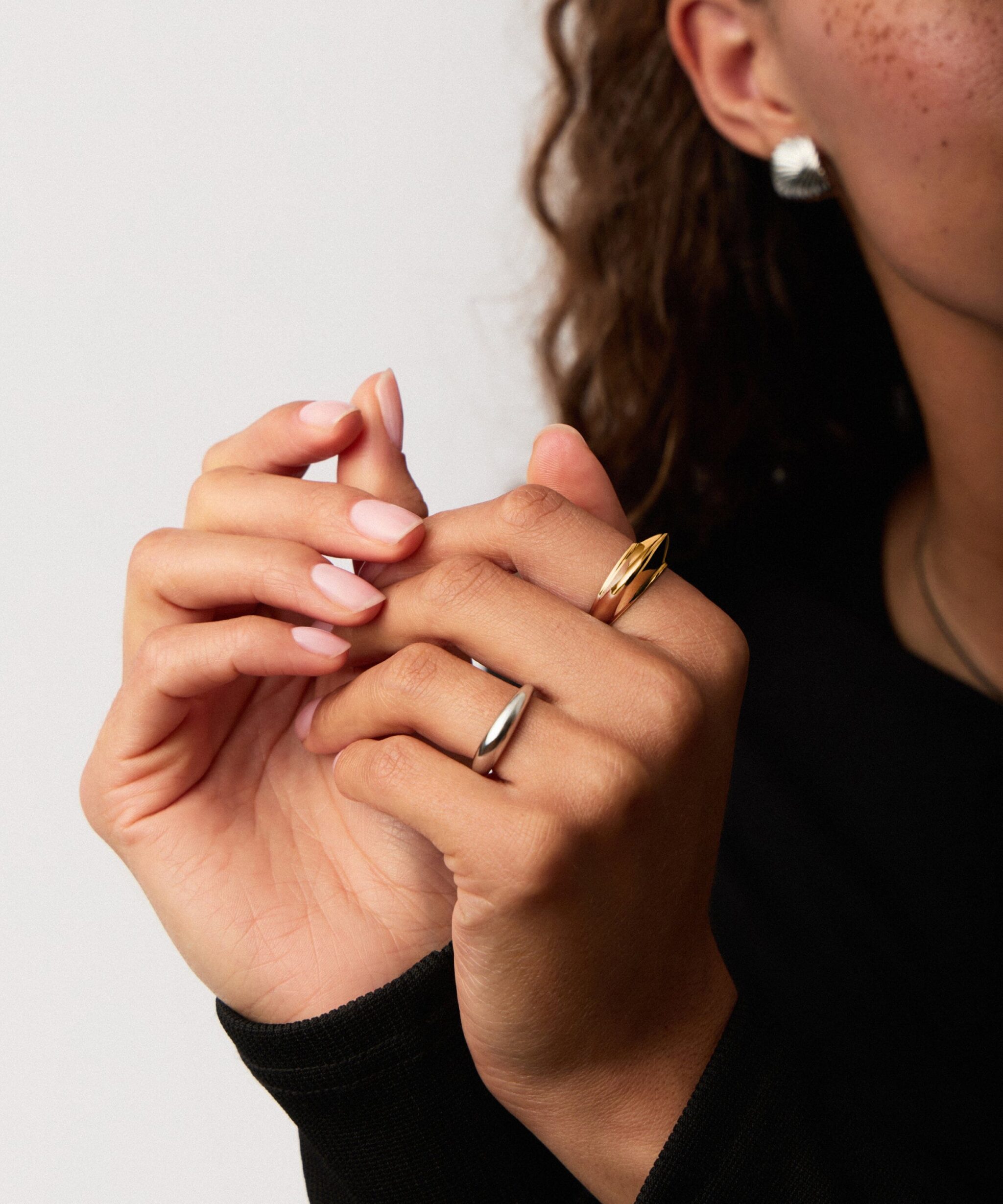 Alternative view of Hera Dome Stacking Ring | 18ct Gold Vermeil