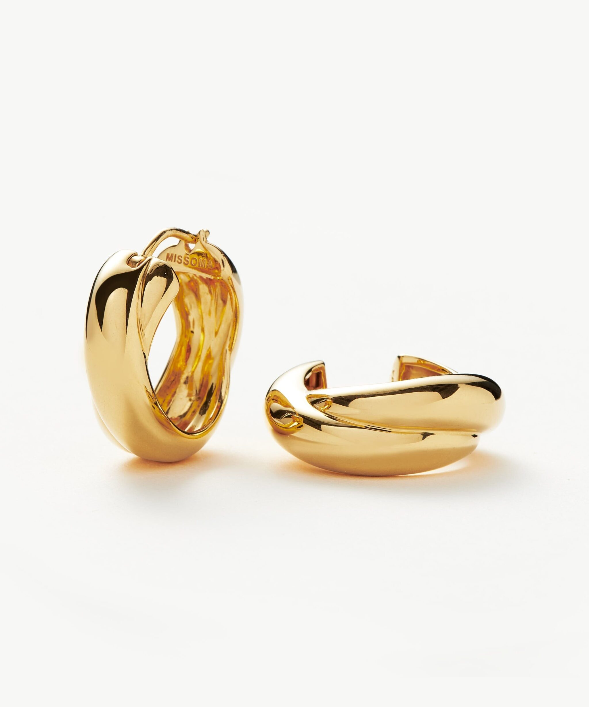 Lucy Williams Chunky Medium Entwine Hoop Earrings | 18ct Gold Plated