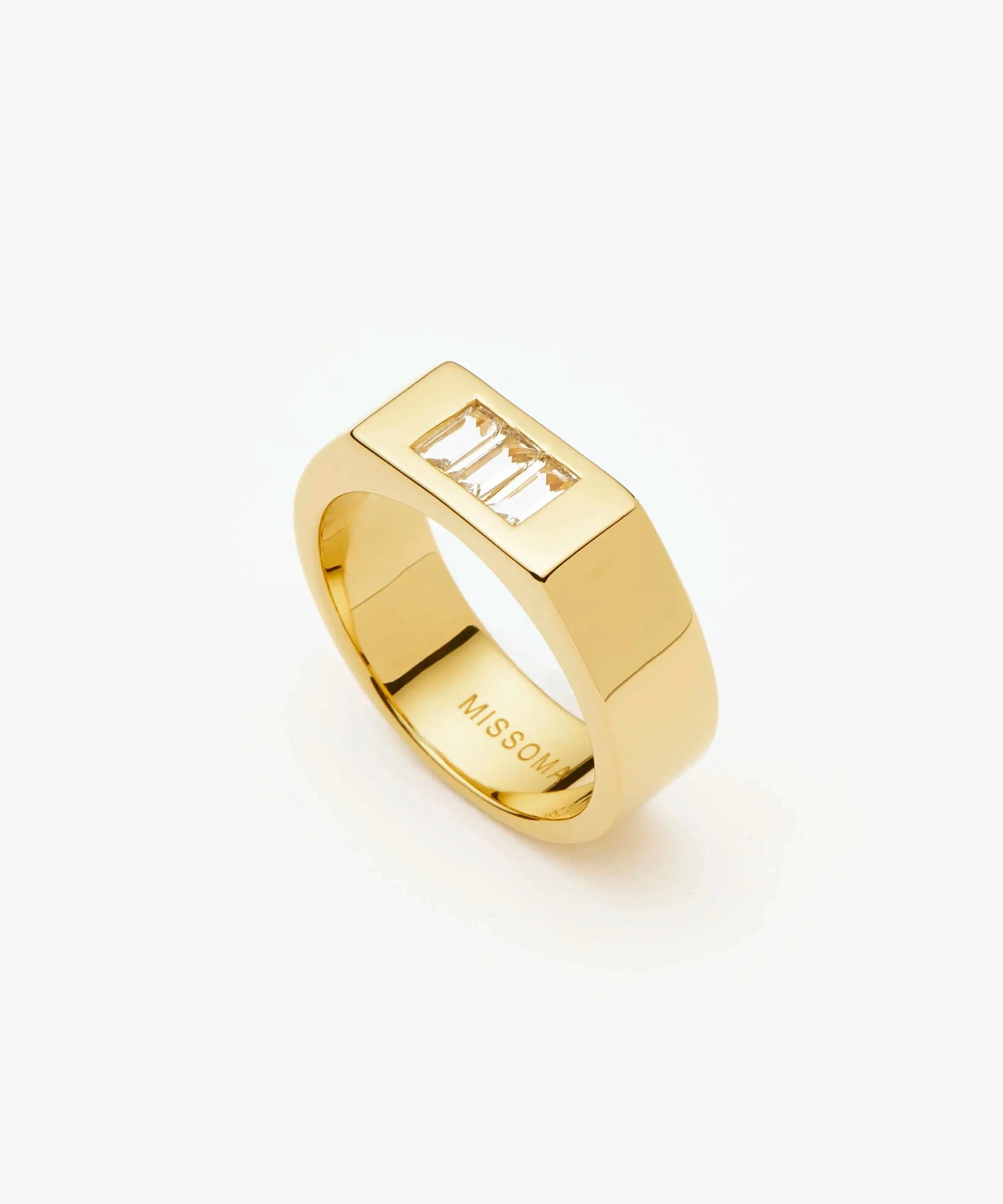 Lucy Williams Triple Stone Chunky Ring | 18ct Gold Plated