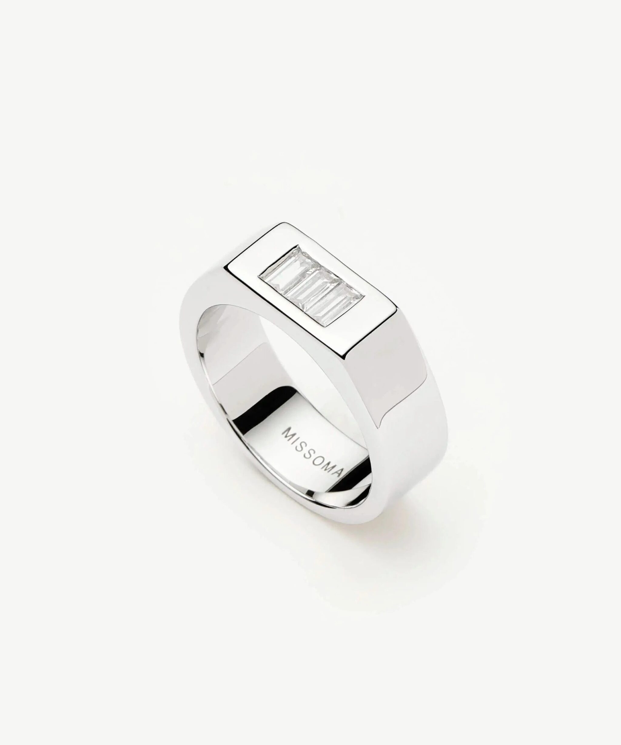 Lucy Williams Triple Stone Chunky Ring | Silver Plated