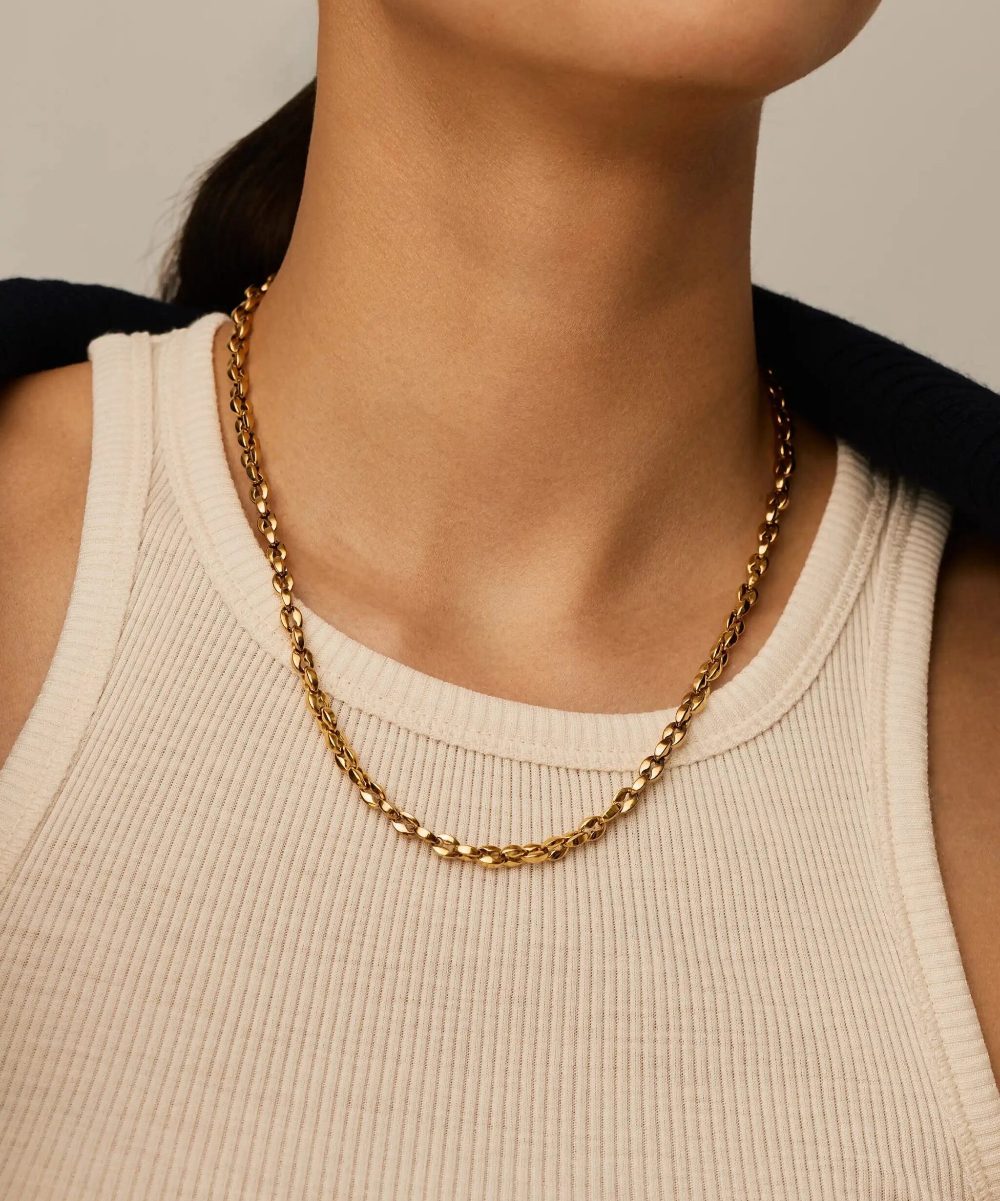 Alternative view of Mariner Medium Chain Necklace | 18ct Gold Plated