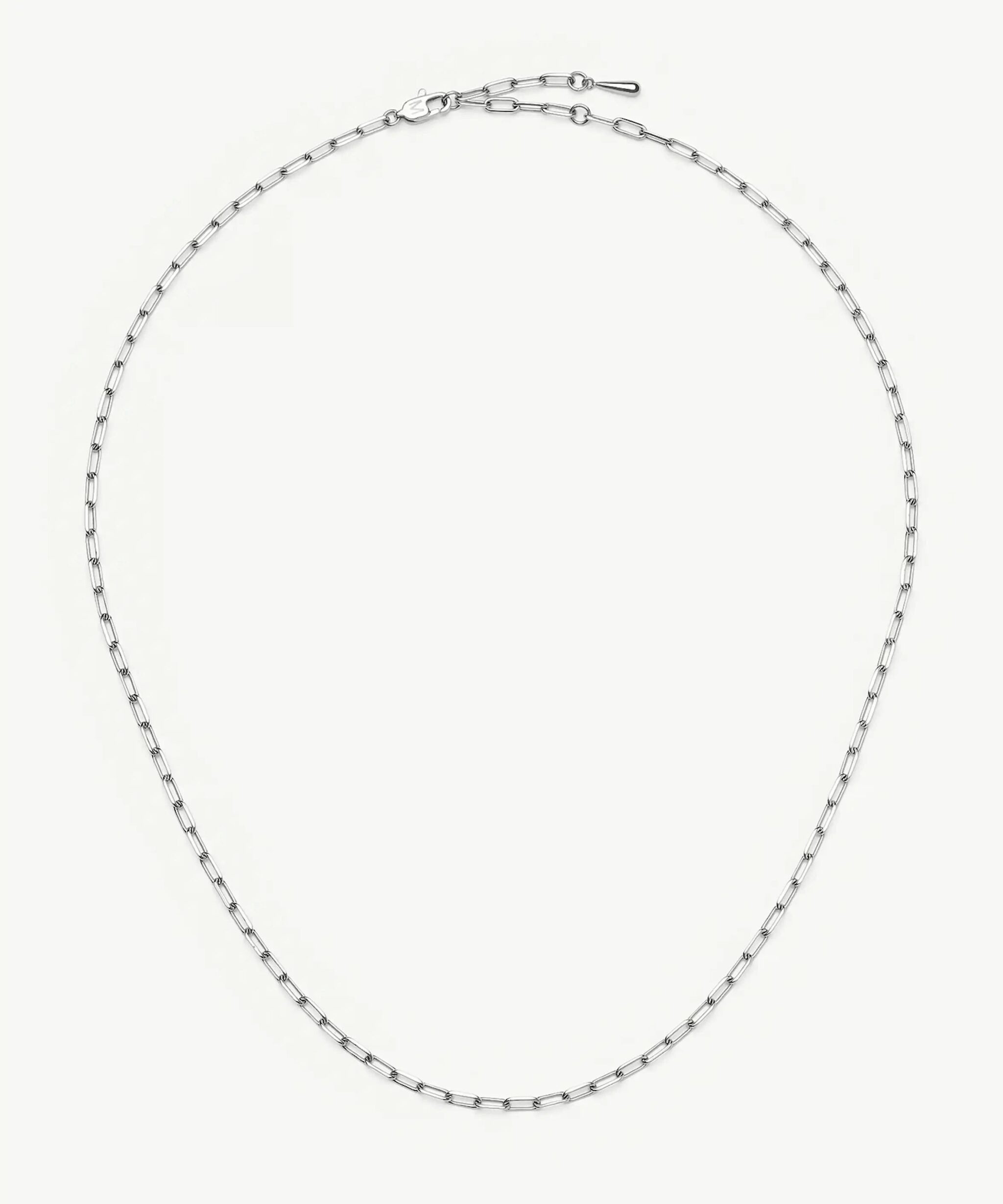 Mini Paperclip Chain Necklace | Platinum Plated