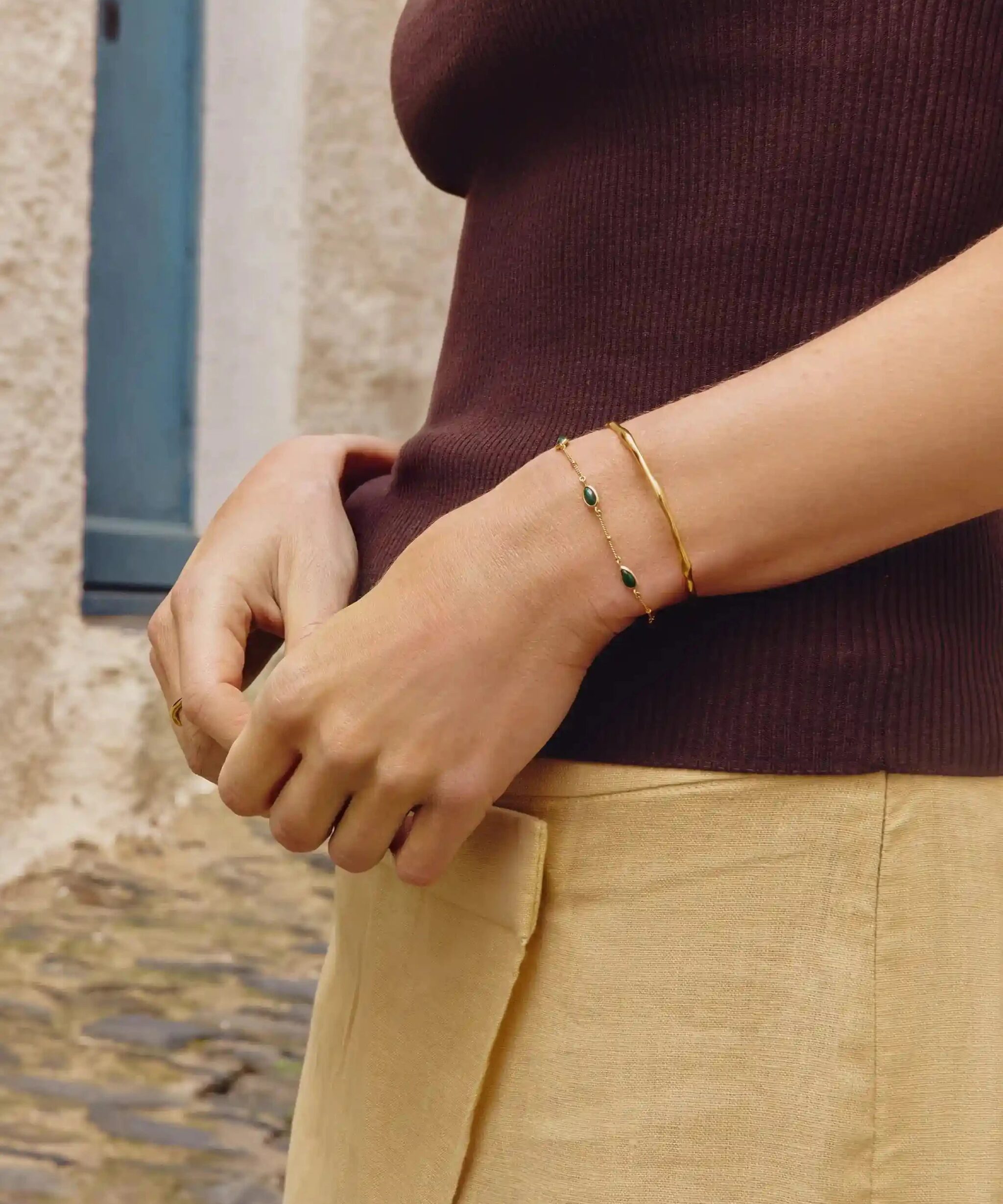 Alternative view of Molten Cuff Bracelet | 18ct Gold Plated