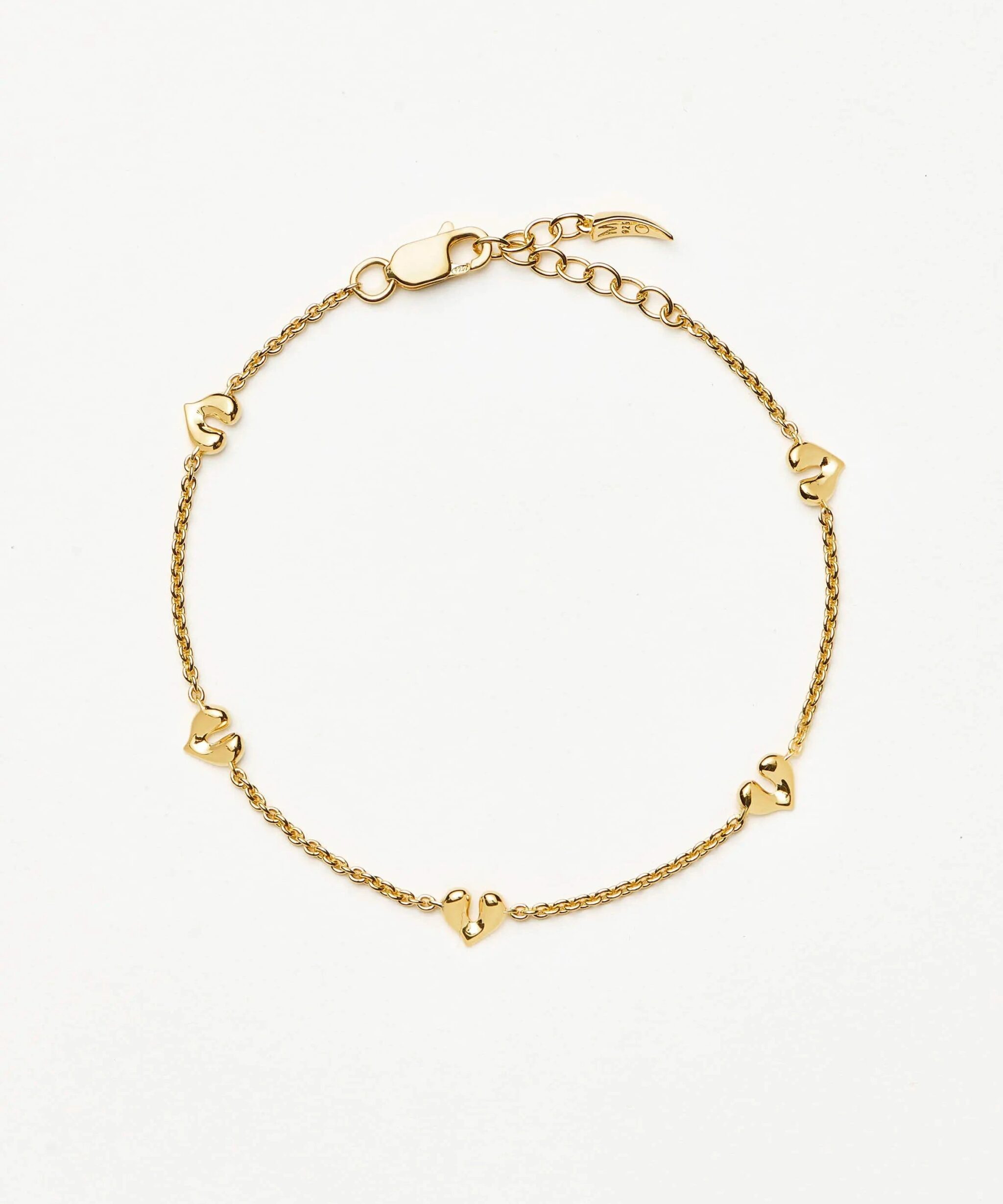 Molten Heart Mini Charm Bracelet | 18ct Gold Vermeil