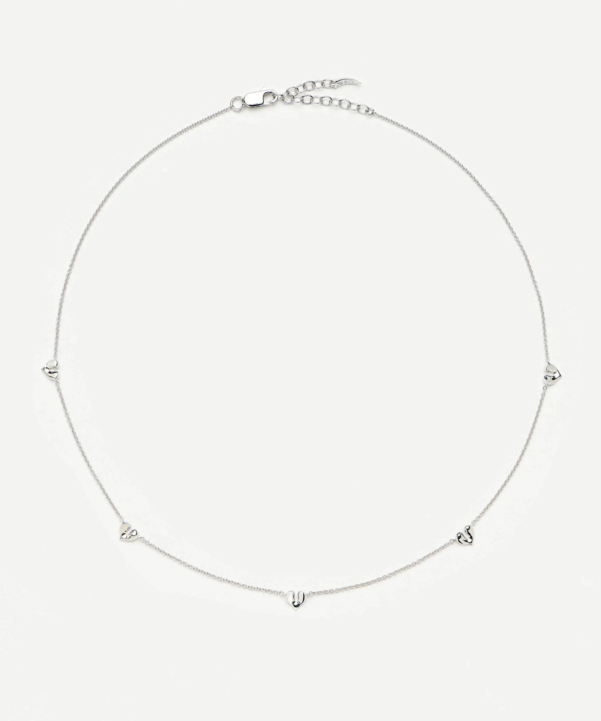 Molten Heart Mini Charm Choker | Sterling Silver