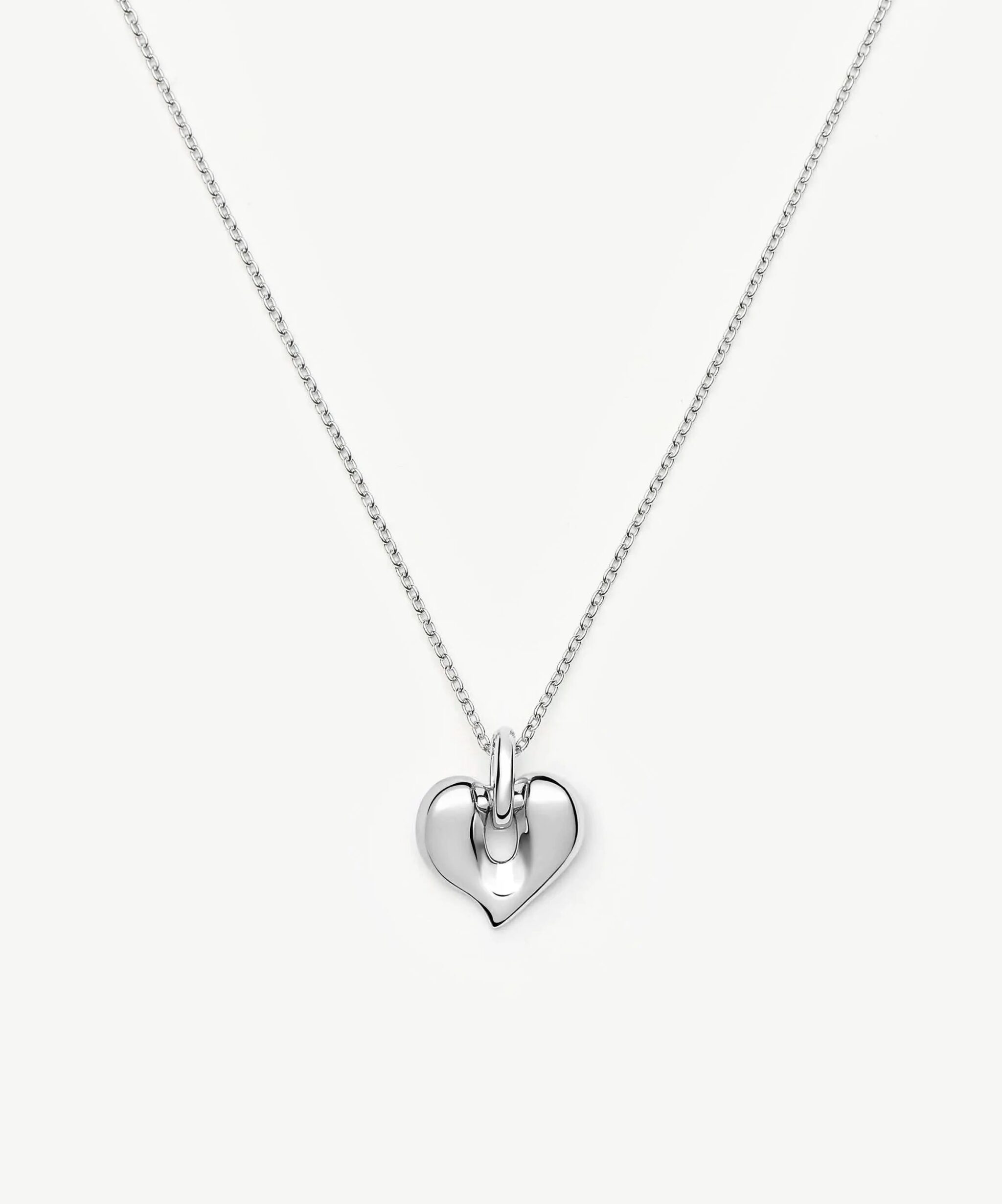 Molten Heart Pendant Necklace | Silver Plated