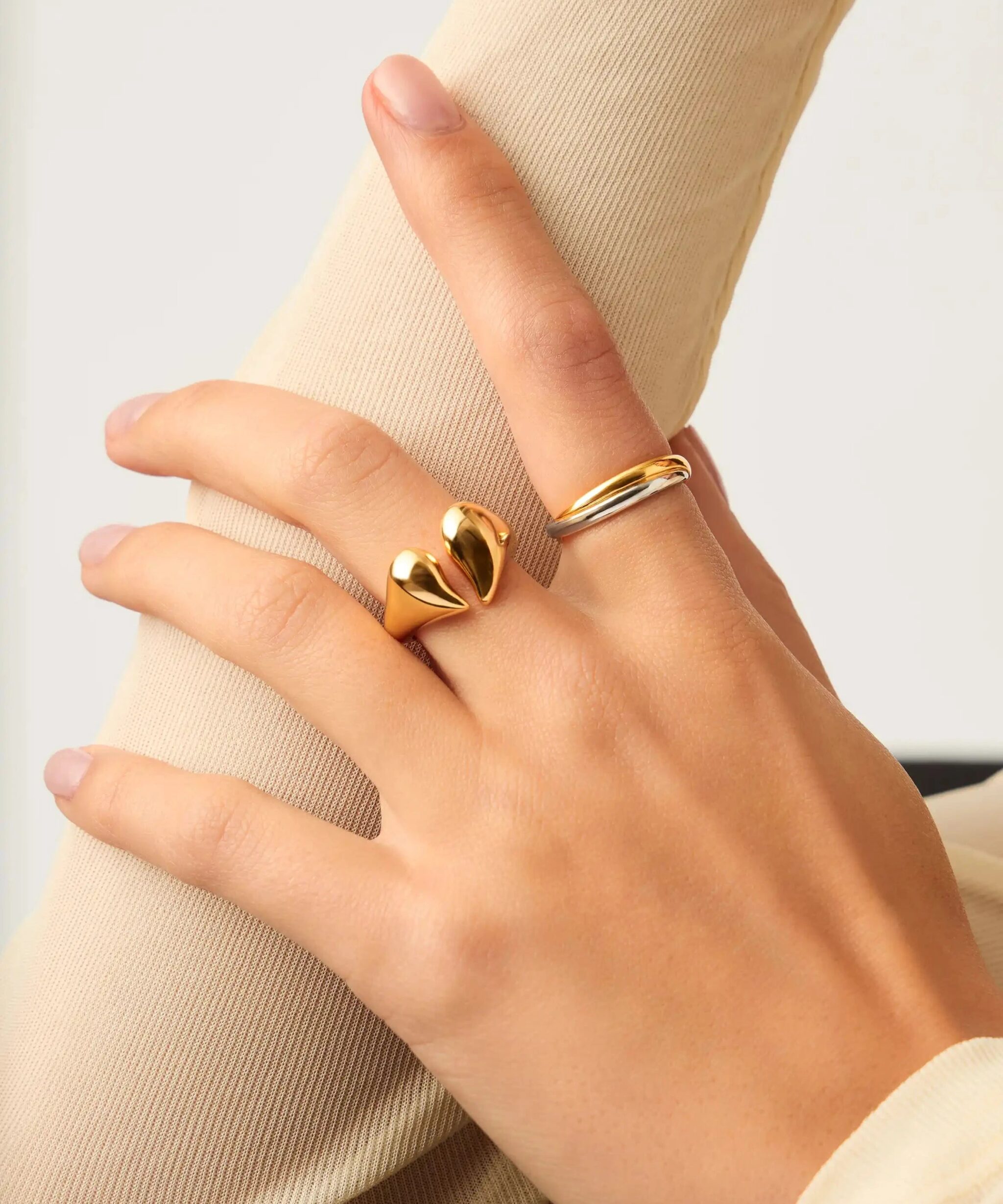 Alternative view of Molten Heart Statement Ring | 18ct Gold Plated