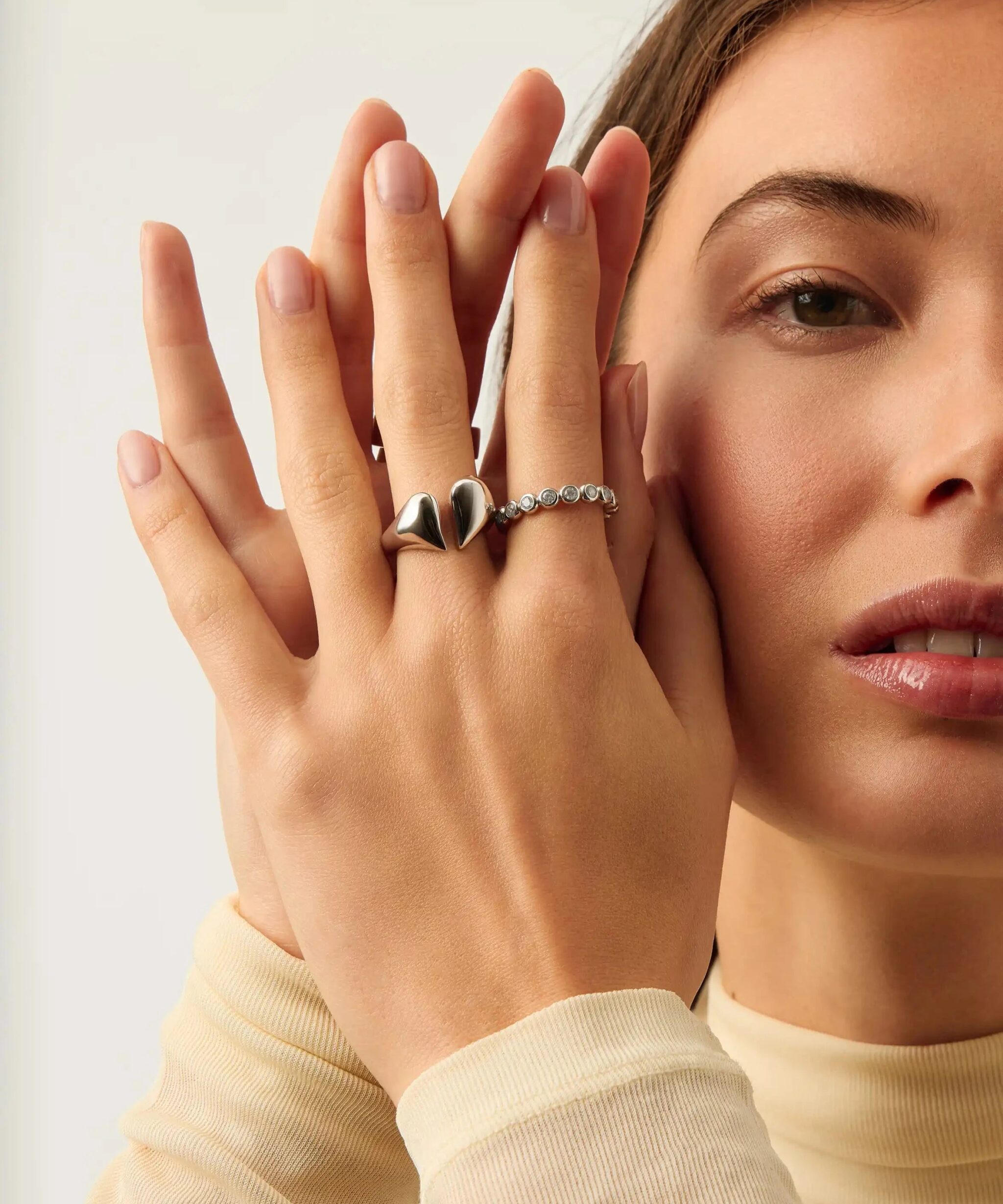 Alternative view of Molten Heart Statement Ring | Silver Plated