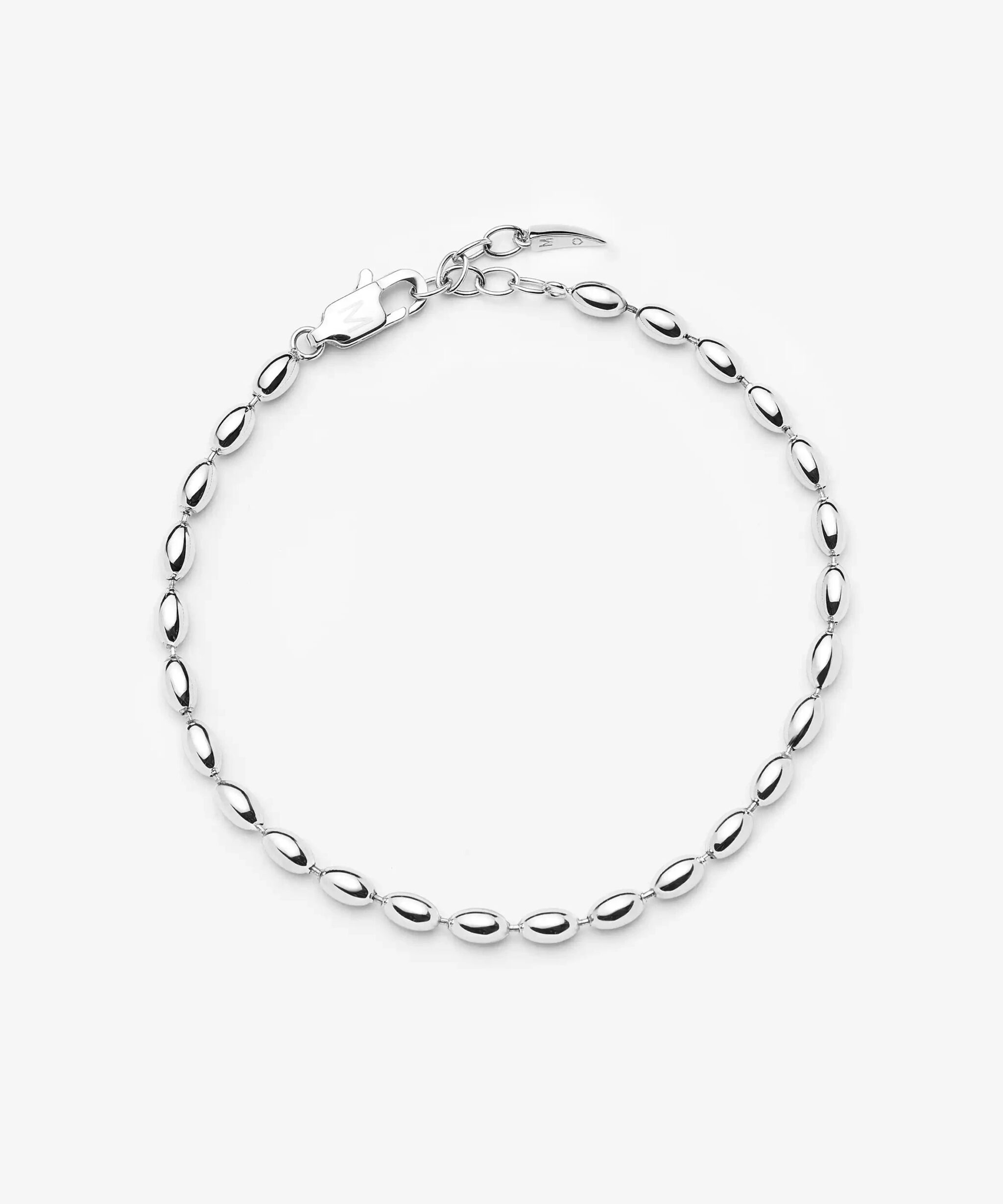 Molten Olive Chain Bracelet | Silver Plated