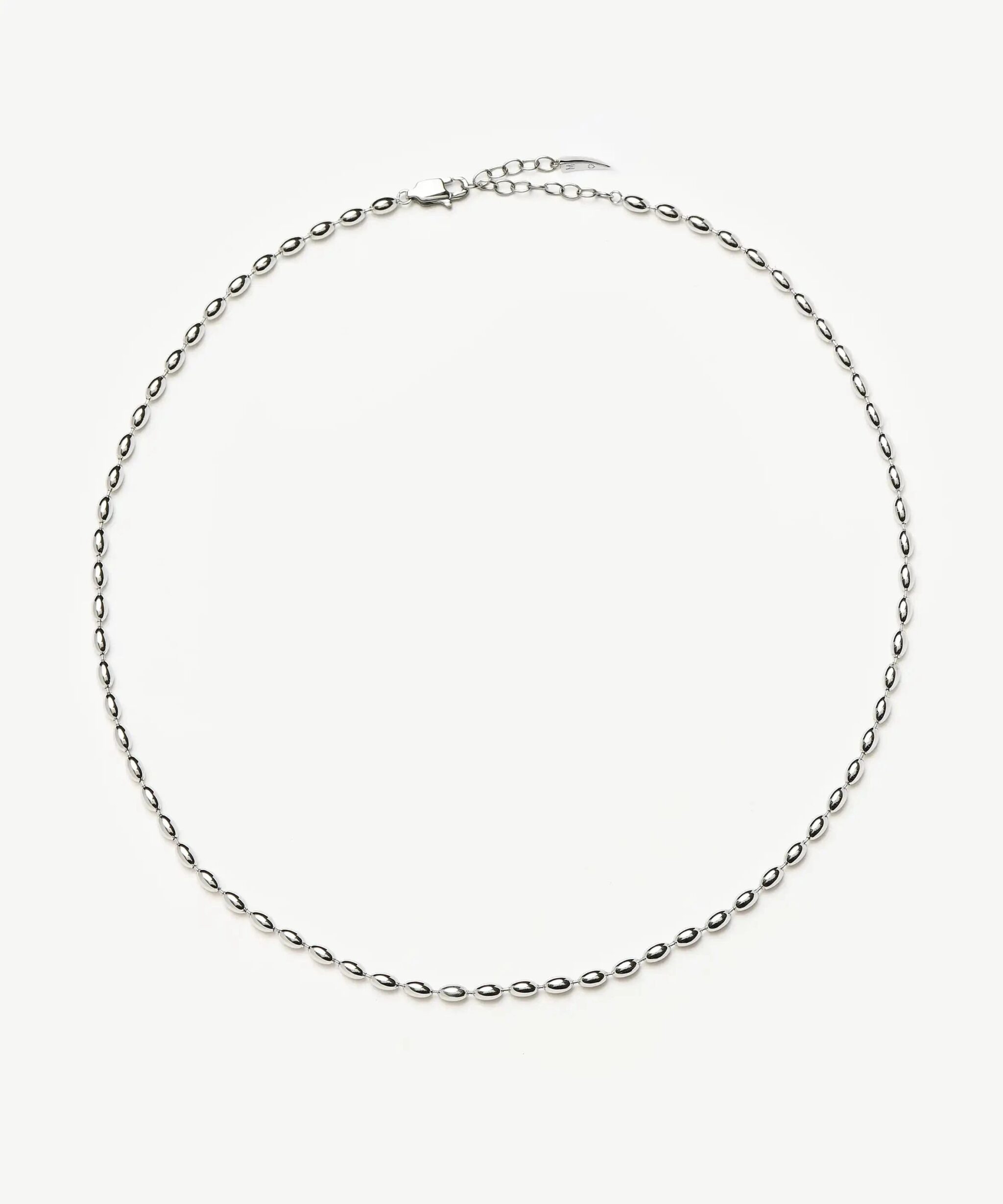 Molten Olive Chain Necklace | Silver Plated