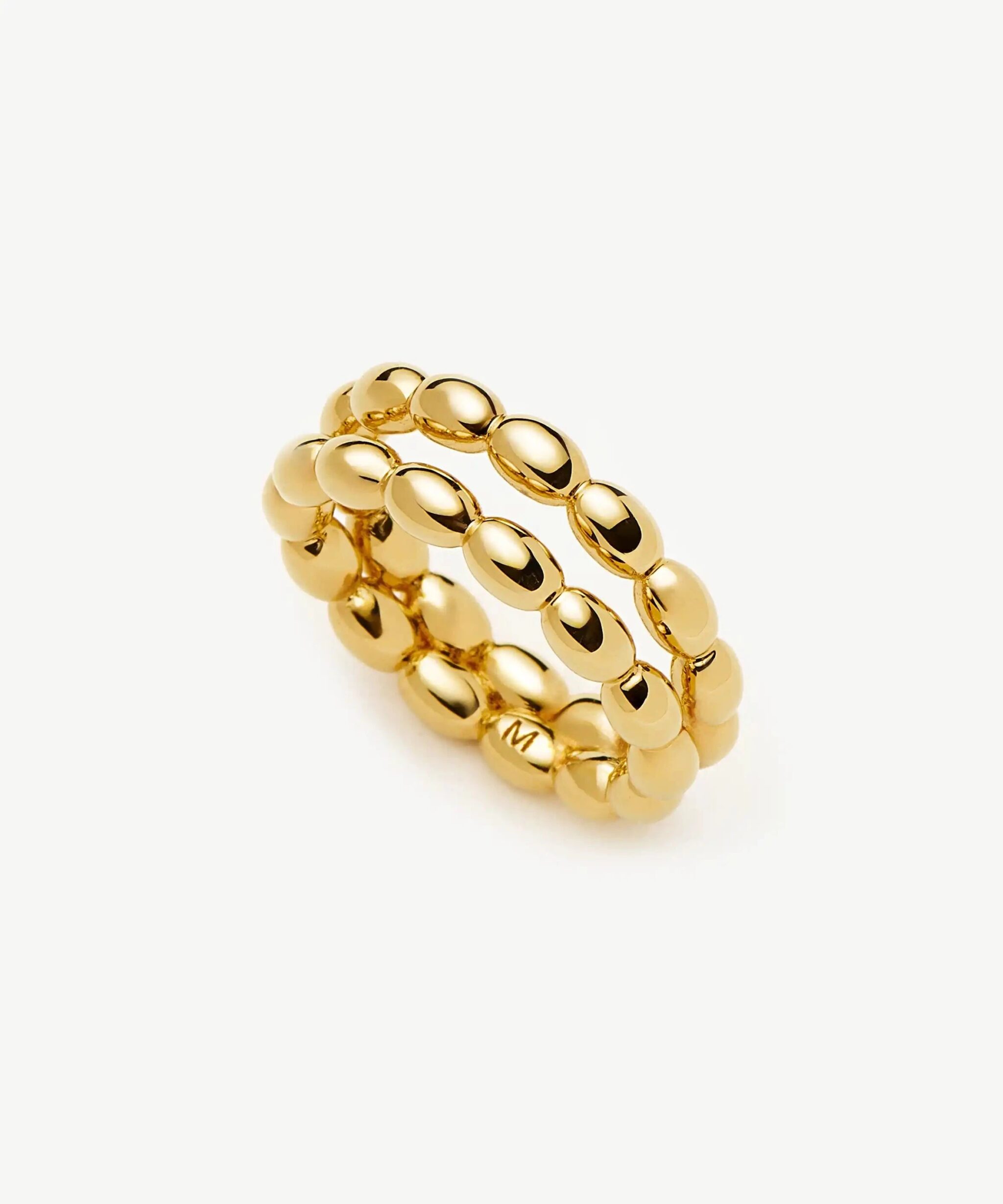 Molten Olive Stacked Ring | 18ct Gold Plated