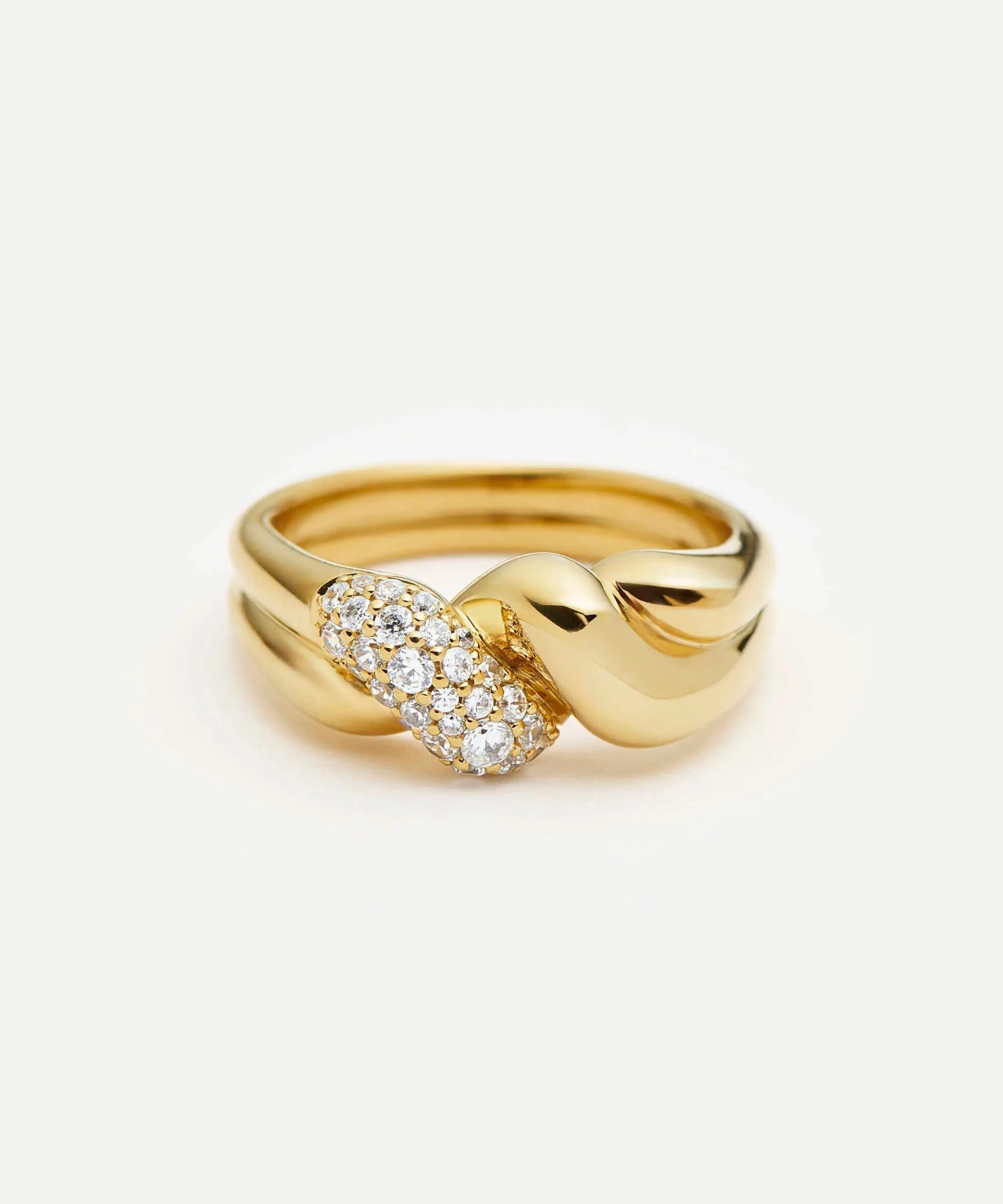 Molten Snow Double Statement Ring | 18ct Gold Plated/Cubic Zirconia