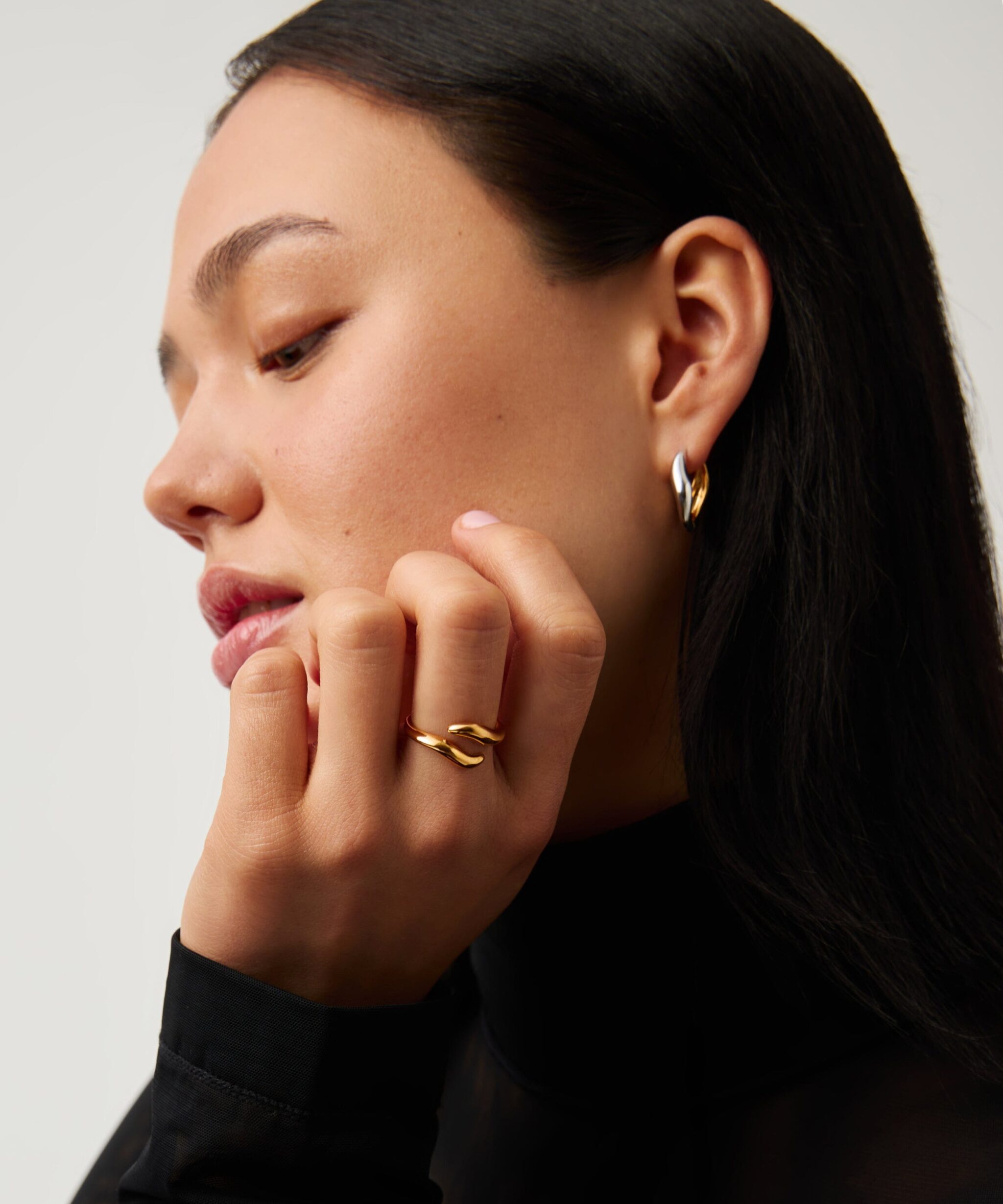 Alternative view of Savi Signature Open Ring | 18ct Gold Vermeil