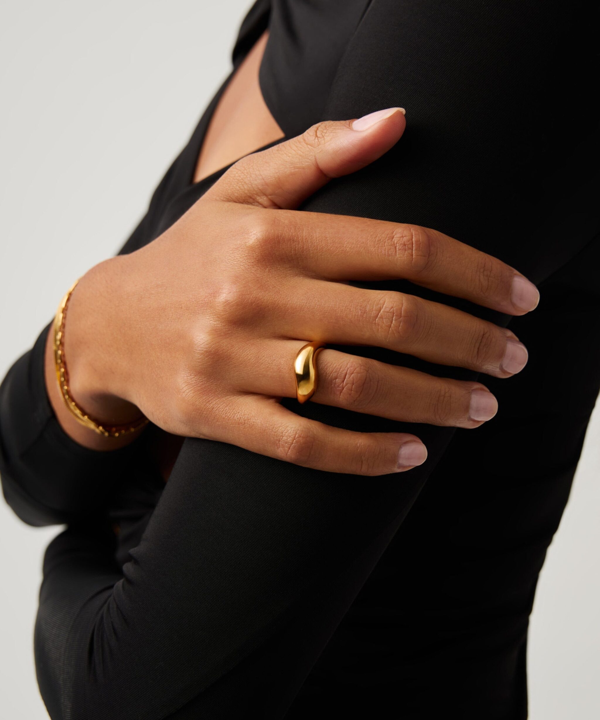 Alternative view of Savi Signature Stacking Ring | 18ct Gold Vermeil