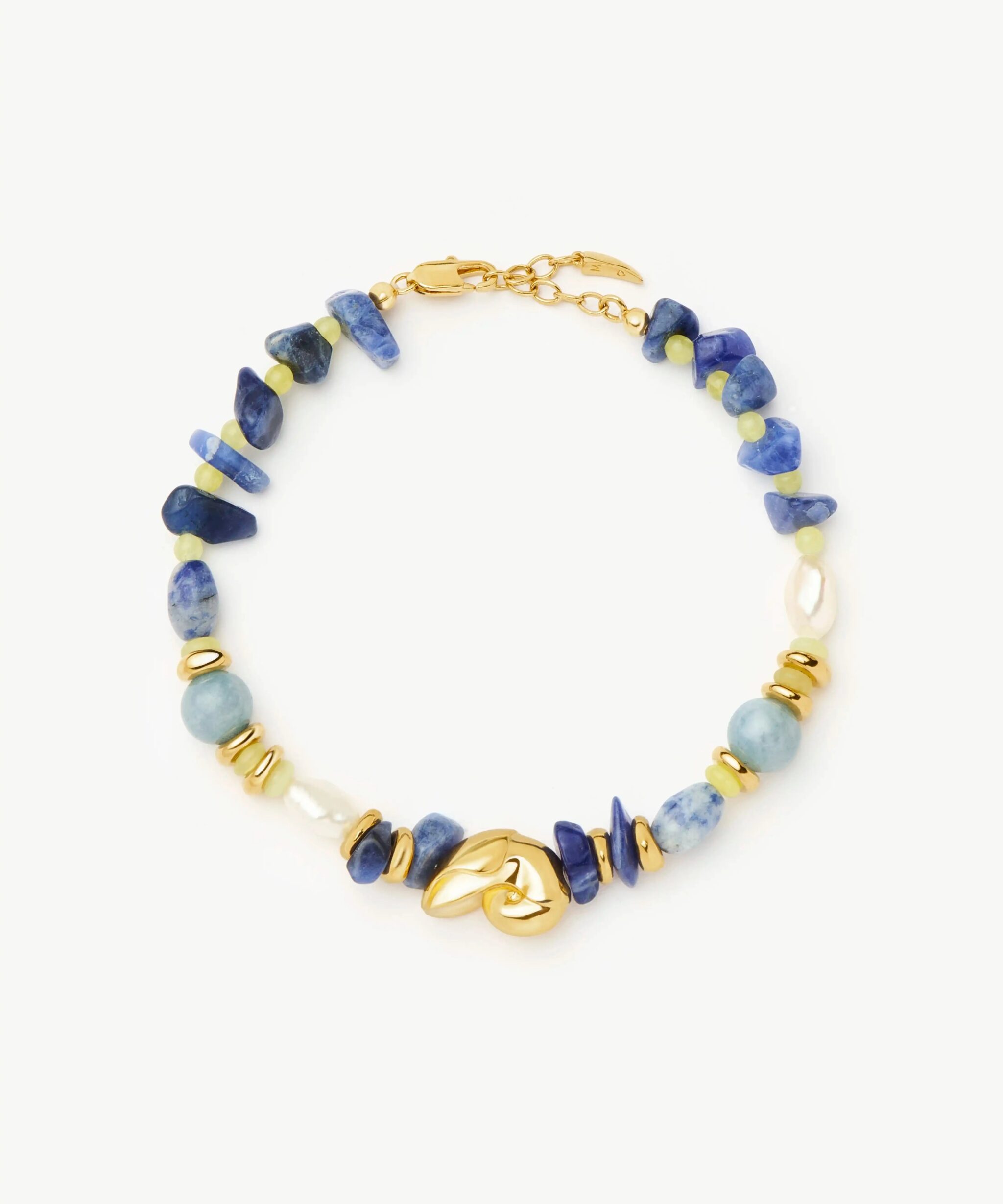 Shell Statement Multi Beaded Bracelet | 18ct Gold Plated/Multi Gemstone