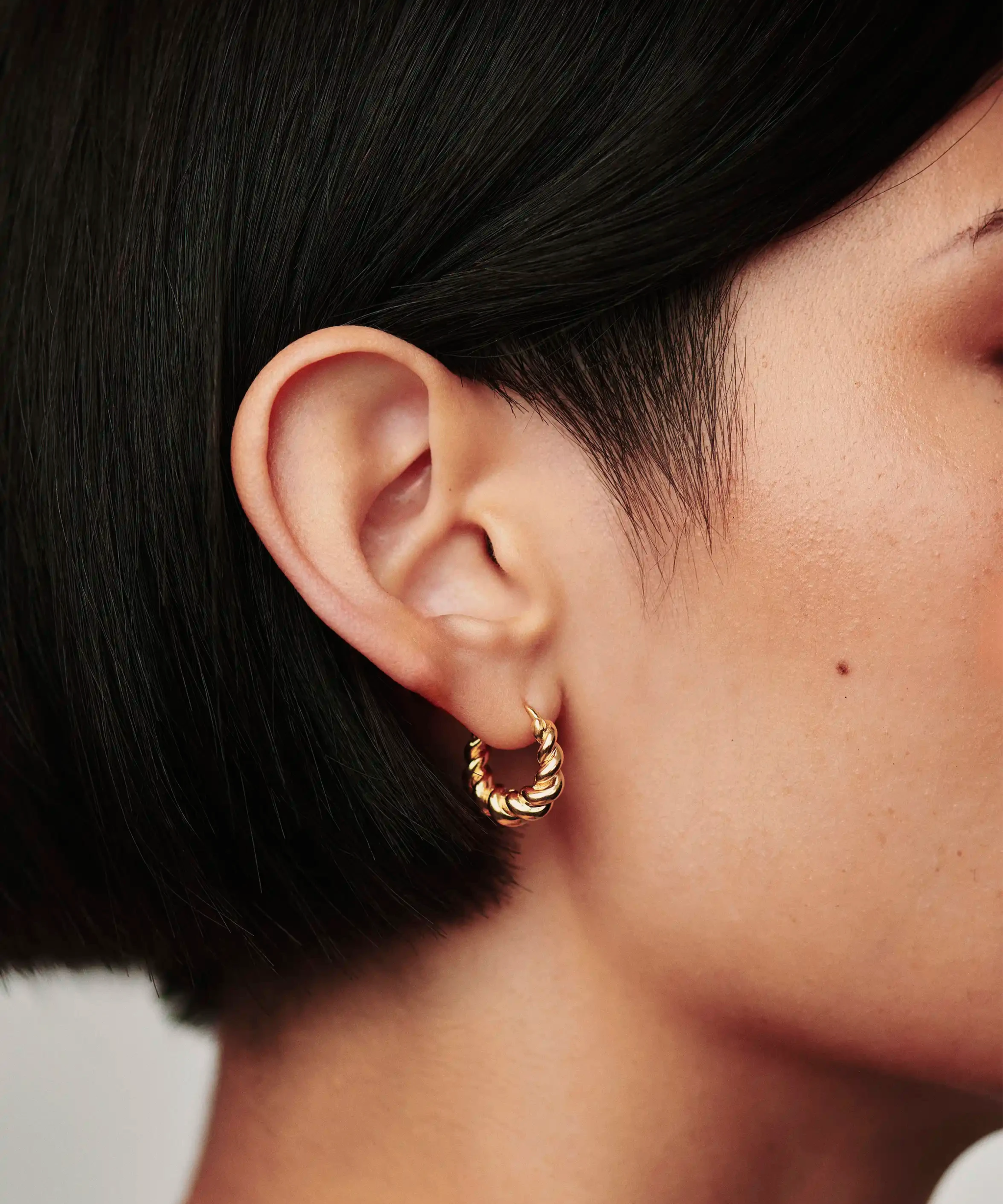 Alternative view of Small Tidal Hoop Earrings | 18ct Gold Vermeil