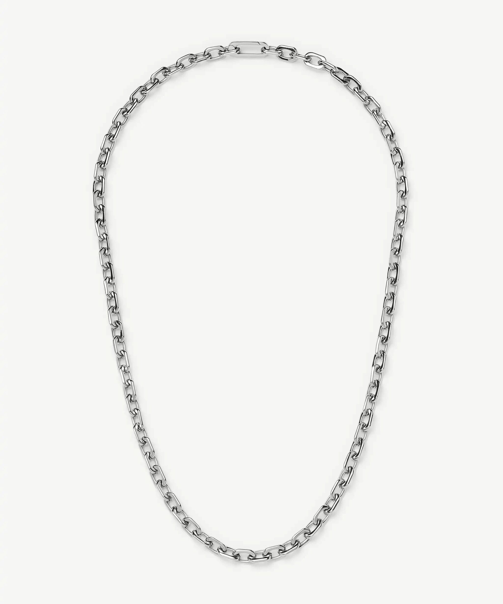 Square Paperclip Chain Necklace | Platinum Plated