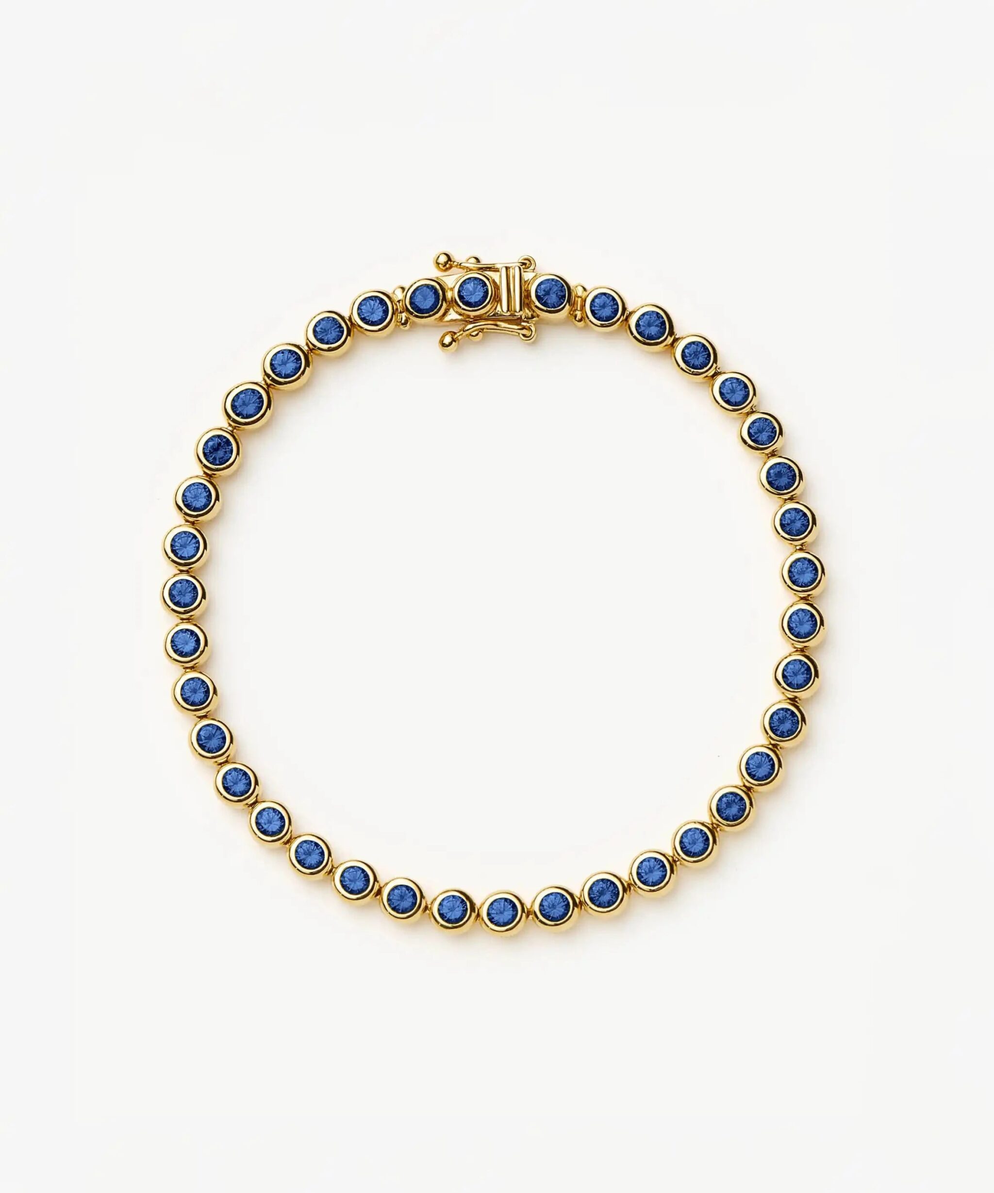 Tennis Round Bracelet | 18ct Gold Vermeil/Sapphire Blue Nano-crystal