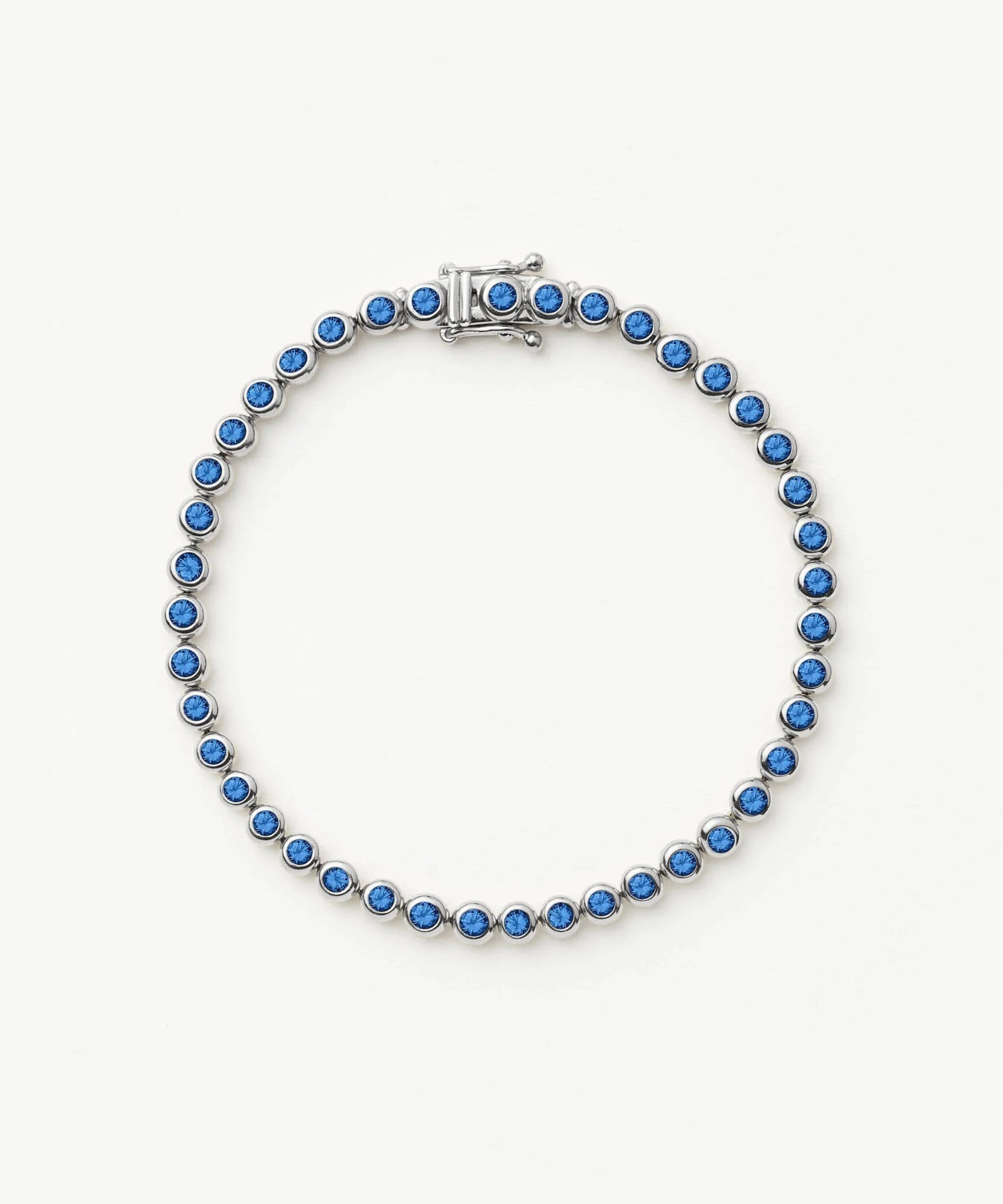 Tennis Round Bracelet | Sterling Silver/Sapphire Blue Nano-crystal